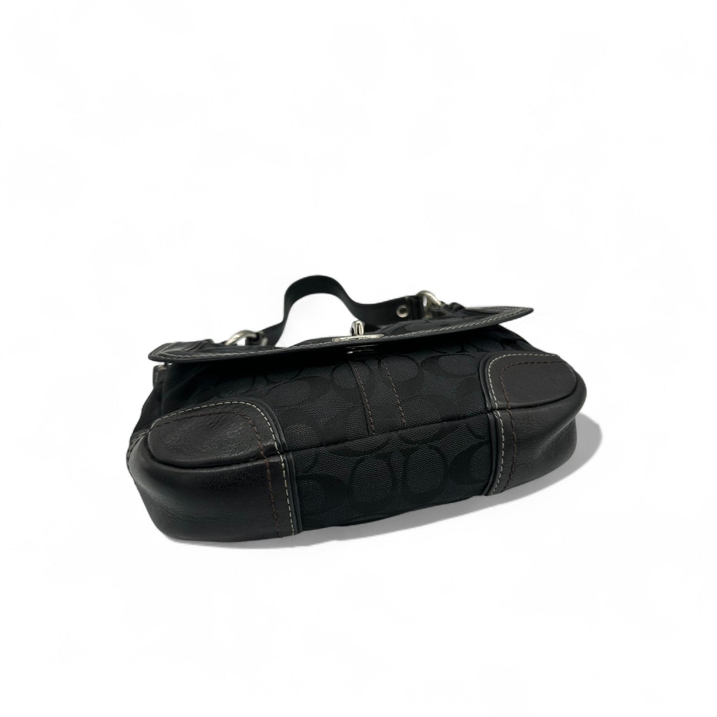 Vintage Coach 10983 Black Monogram Turnlock Shoulder Bag - Thanks it's Vintage