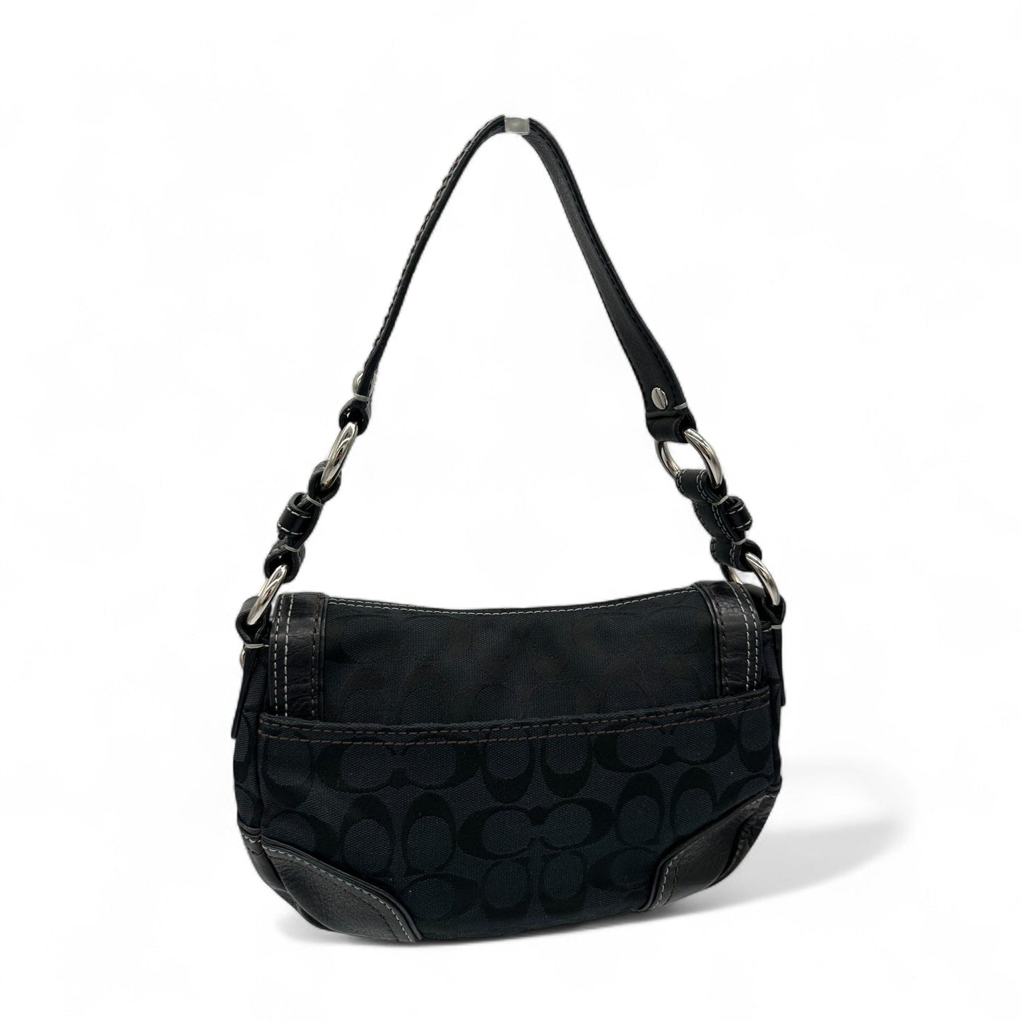 Vintage Coach 10983 Black Monogram Turnlock Shoulder Bag - Thanks it's Vintage