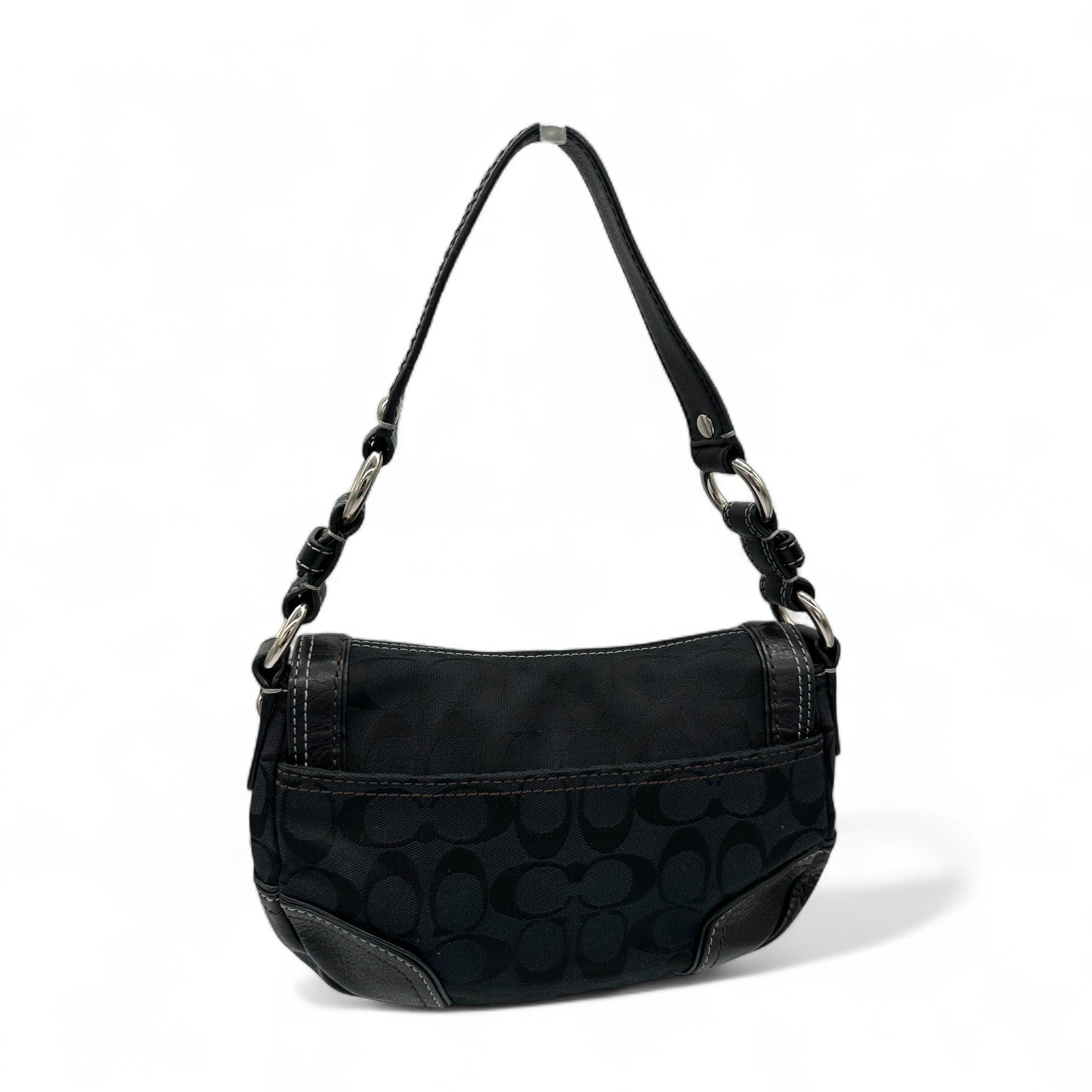 Vintage Coach 10983 Black Monogram Turnlock Shoulder Bag - Thanks it's Vintage