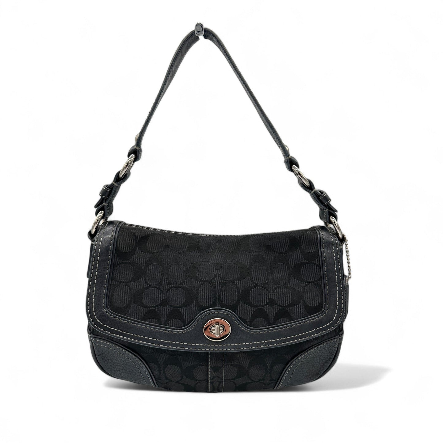 Vintage Coach 10984 Black Monogram Turnlock Shoulder Bag - Thanks it's Vintage