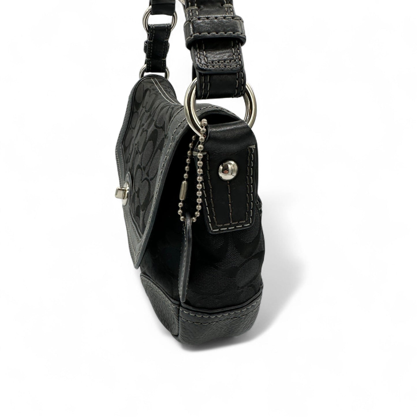 Vintage Coach 10984 Black Monogram Turnlock Shoulder Bag - Thanks it's Vintage