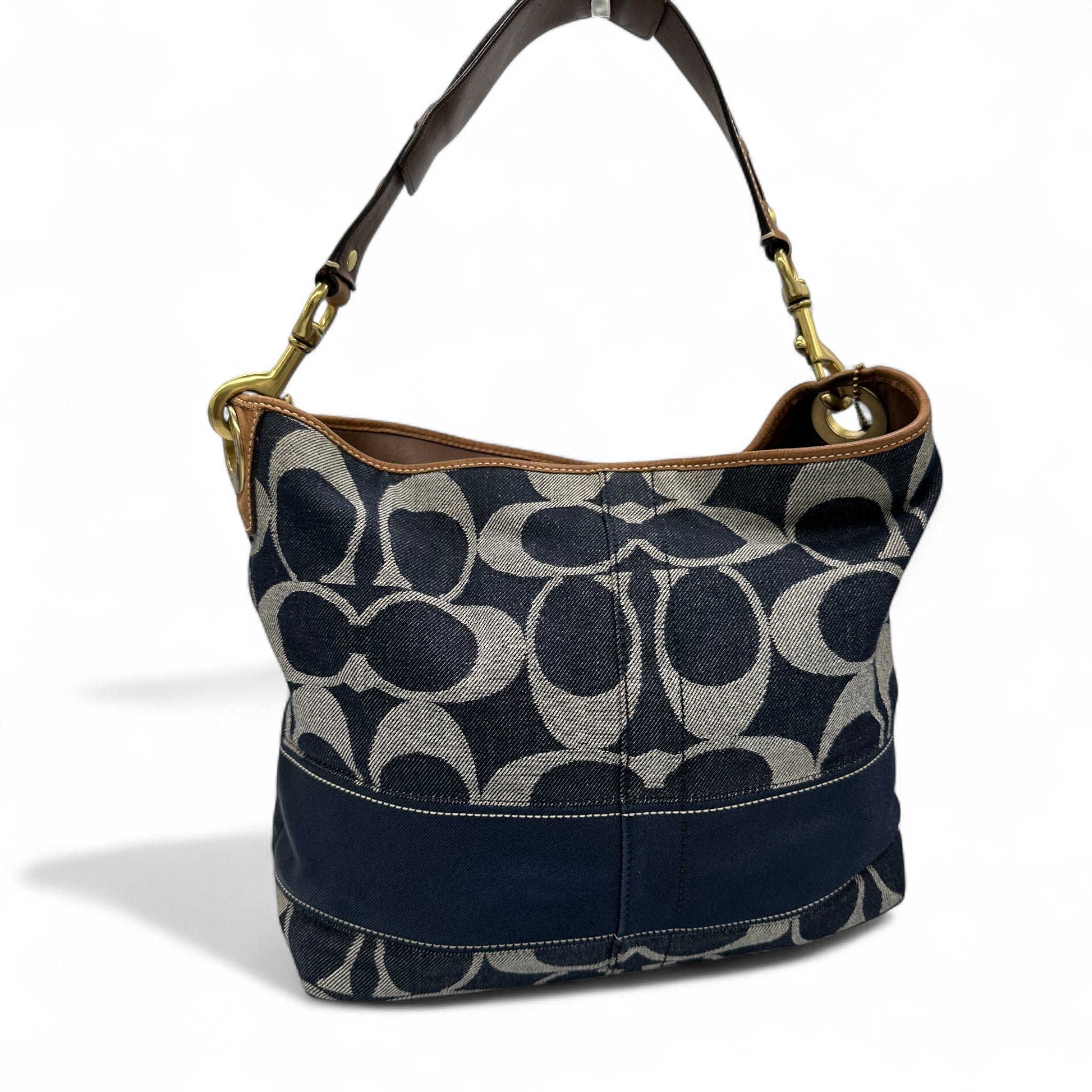 Coach Denim Signature Hobo Shoulder Bag COACH Blue Canvas Denim