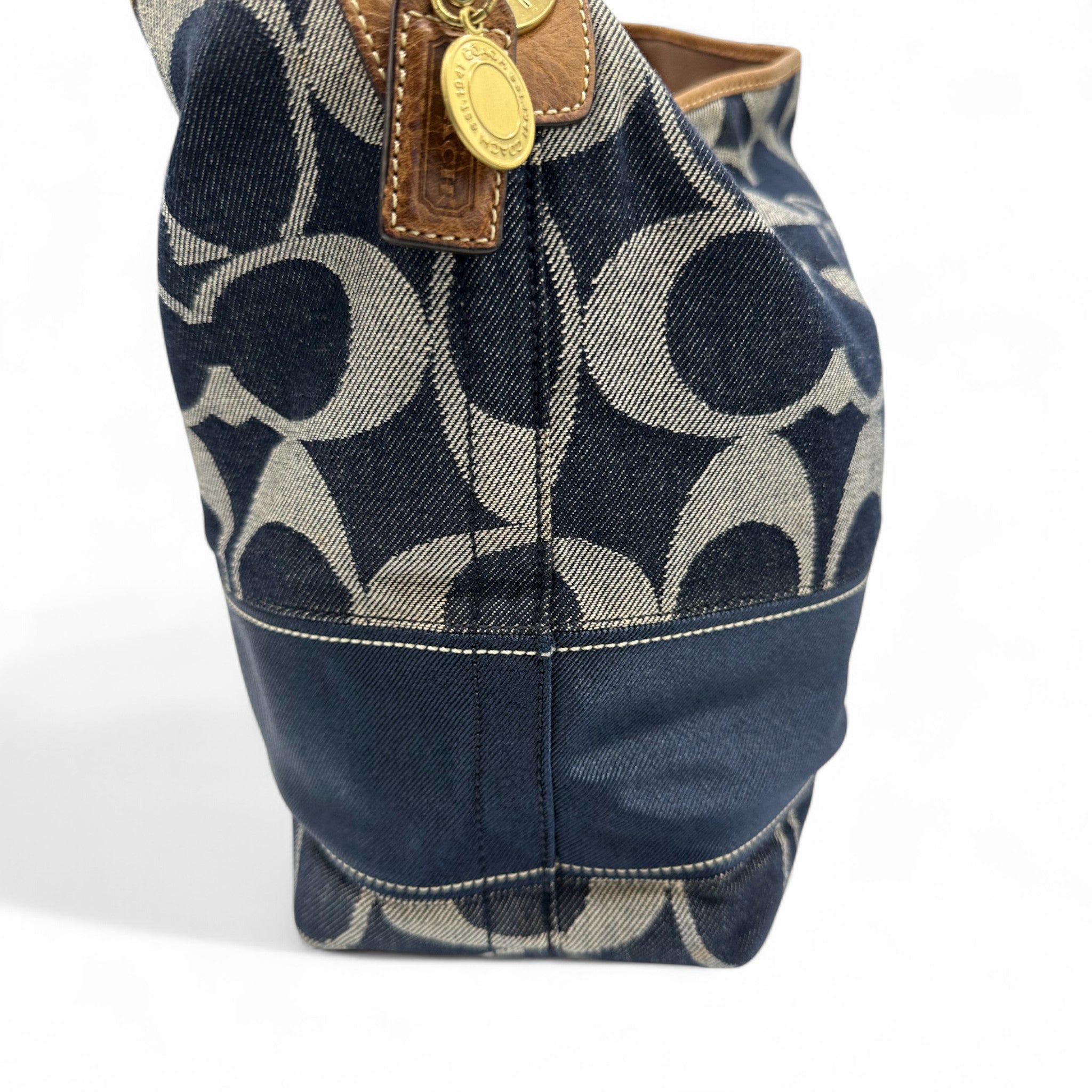 Coach Denim Signature Hobo Shoulder Bag COACH Blue Canvas Denim