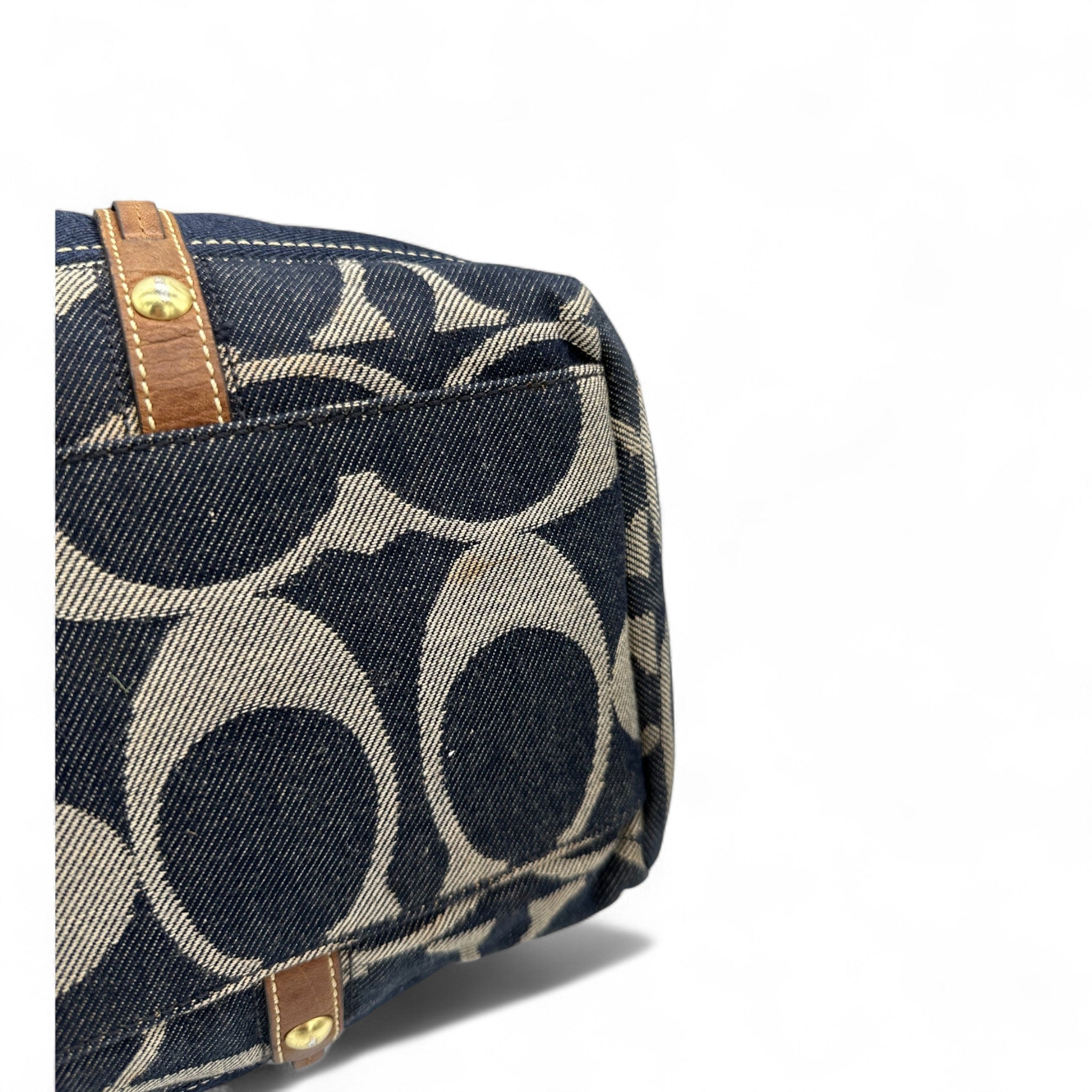 Vintage Coach 11183 Denim Monogram Boston Shoulder Bag – Thanks