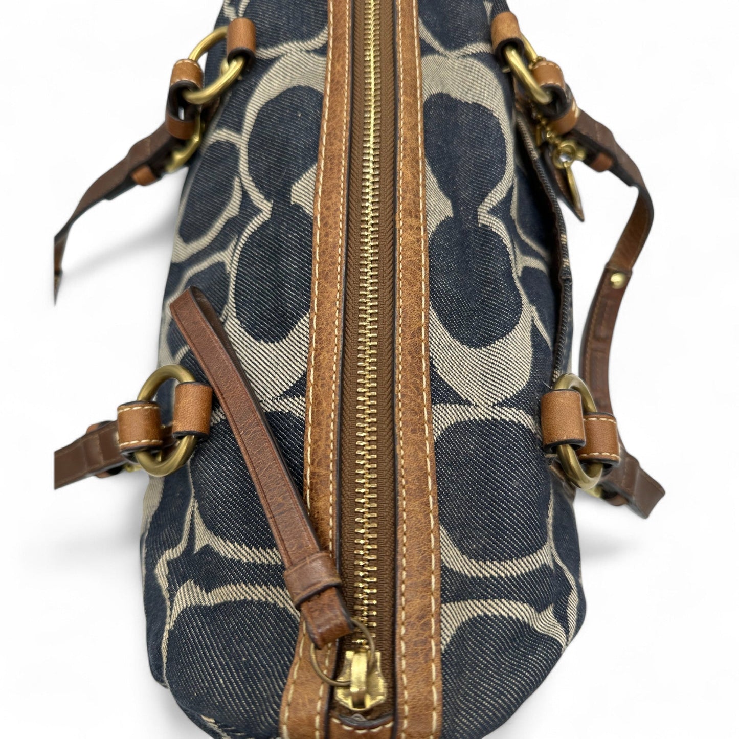 Vintage Coach 11183 Denim Monogram Boston Shoulder Bag - Thanks it's Vintage