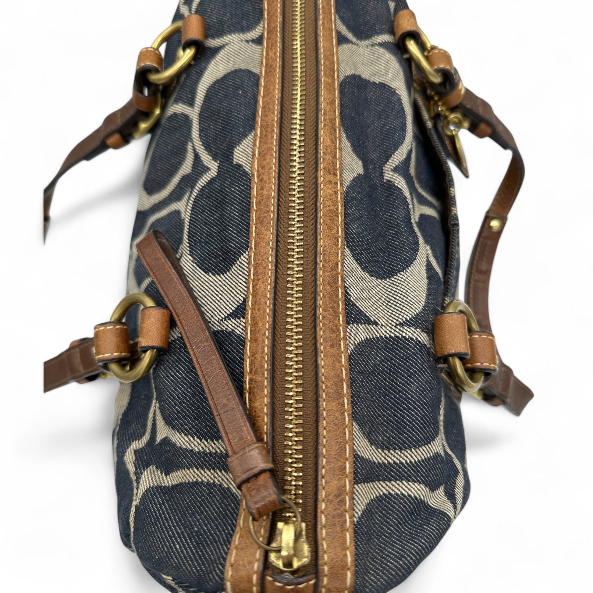 Vintage Coach 11183 Denim Monogram Boston Shoulder Bag - Thanks it's Vintage