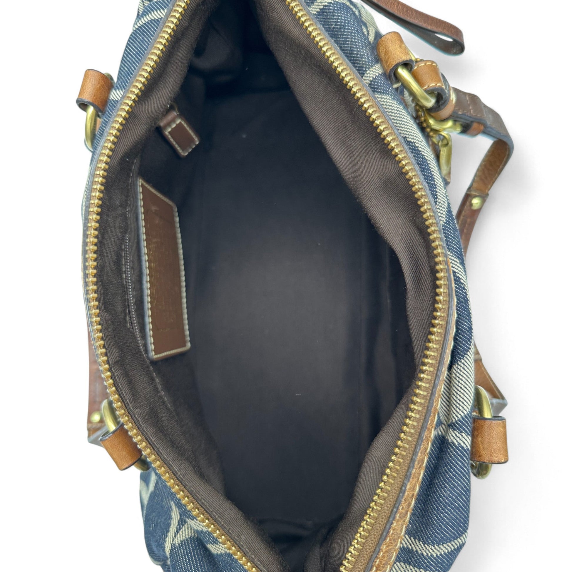 Vintage Coach 11183 Denim Monogram Boston Shoulder Bag - Thanks it's Vintage