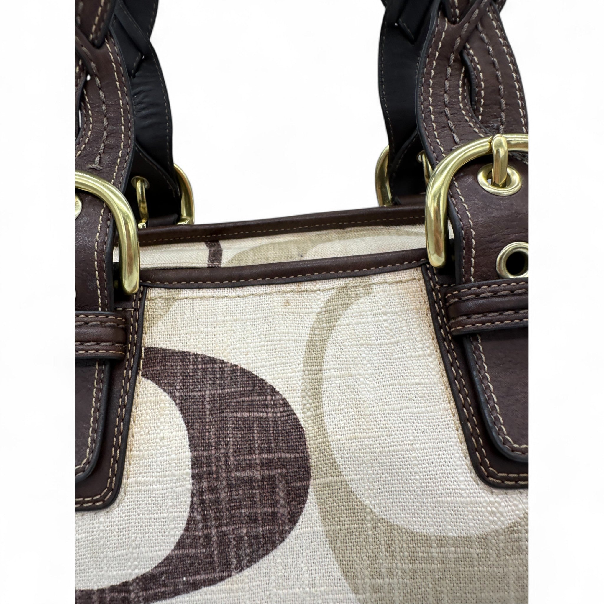 Vintage Coach 12195 Soho Brown Optic Monogram Shoulder Bag