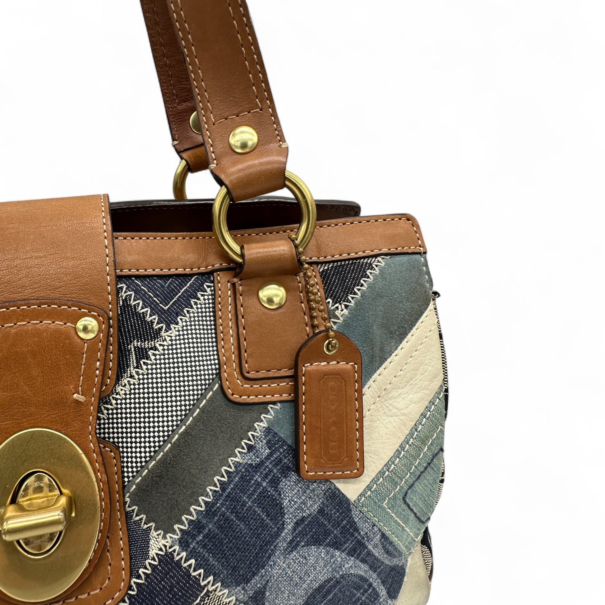 Vintage Coach 12216 Denim Patchwork Turnlock handbag - Thanks it's Vintage