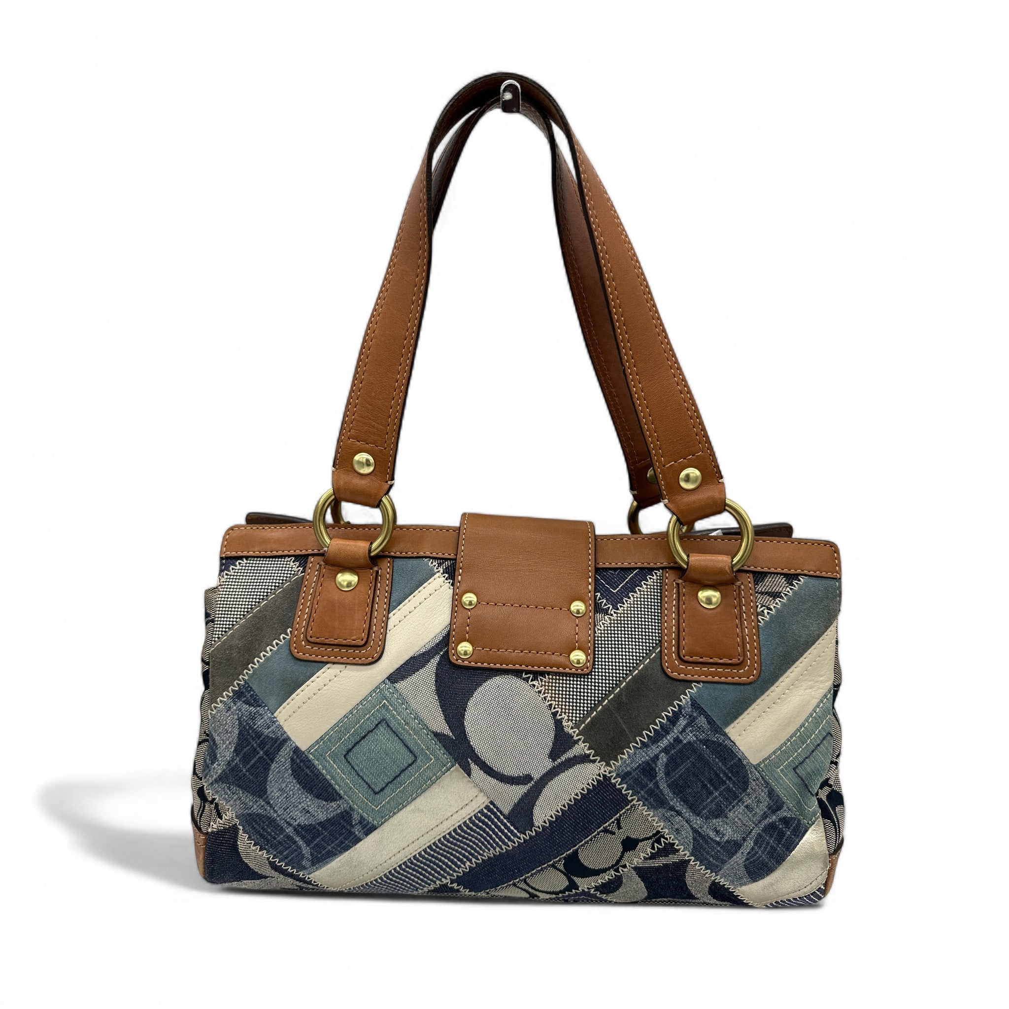 Vintage Coach 12216 Denim Patchwork Turnlock handbag – Thanks it's