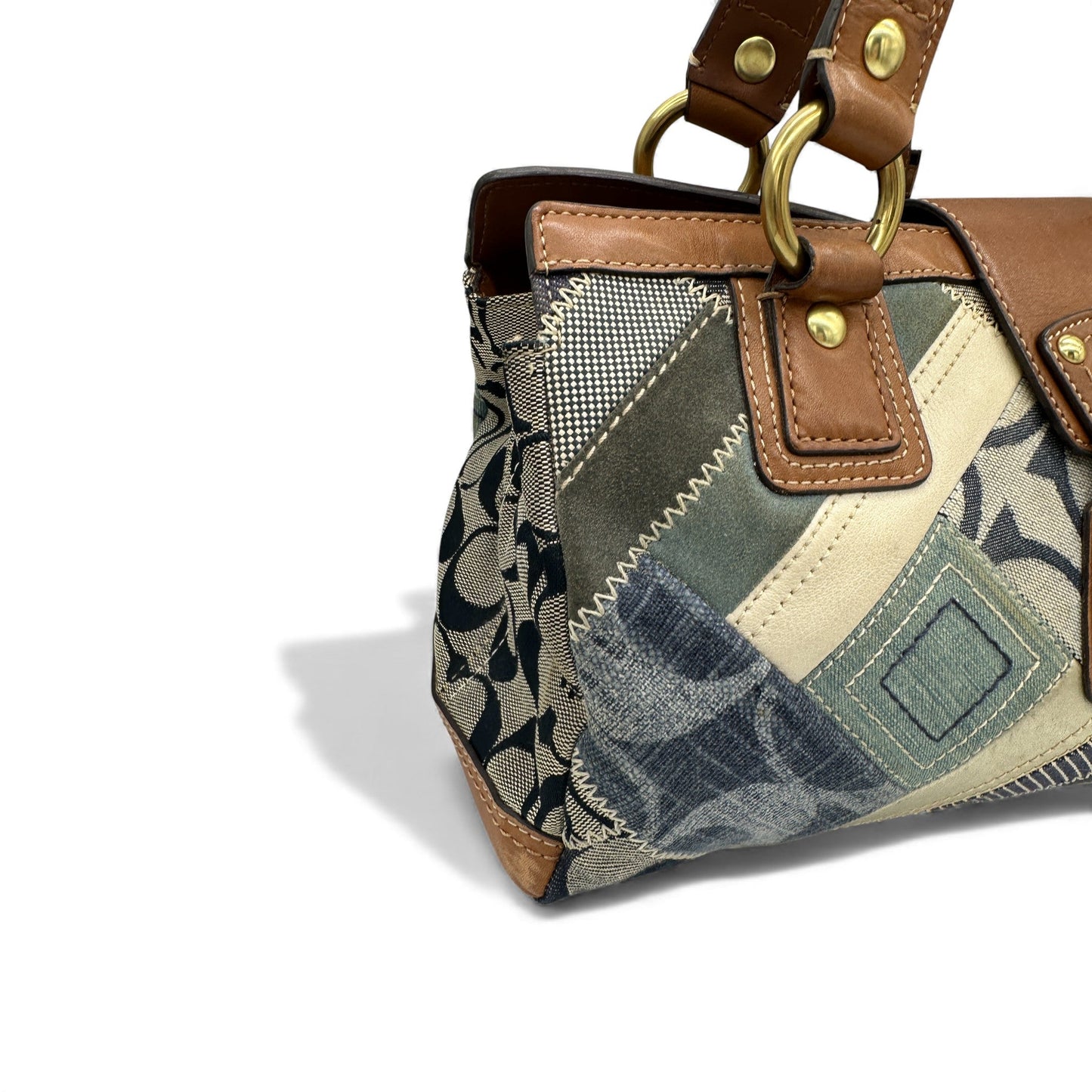 Vintage Coach 12216 Denim Patchwork Turnlock Handbag - Thanks it's Vintage