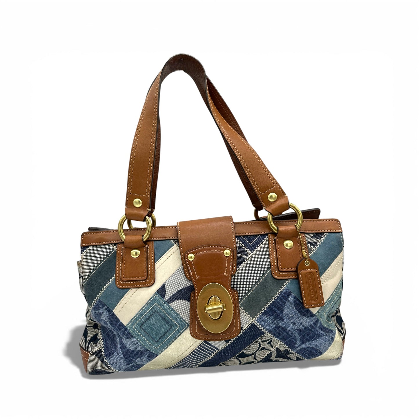 Vintage Coach 12216 Denim Patchwork Turnlock Handbag - Thanks it's Vintage