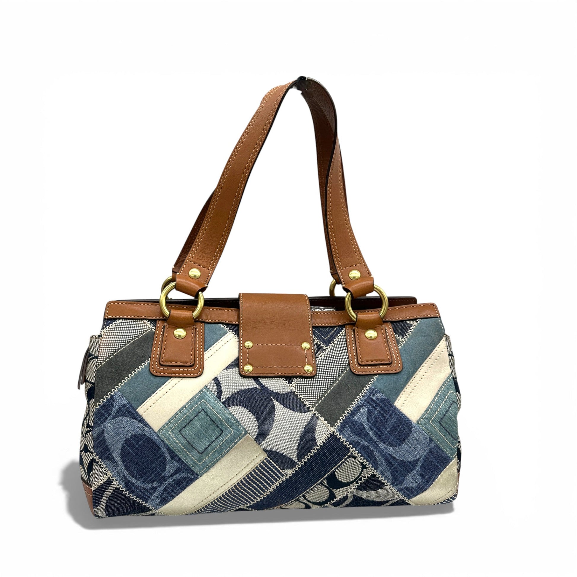 Vintage Coach 12216 Denim Patchwork Turnlock Handbag - Thanks it's Vintage