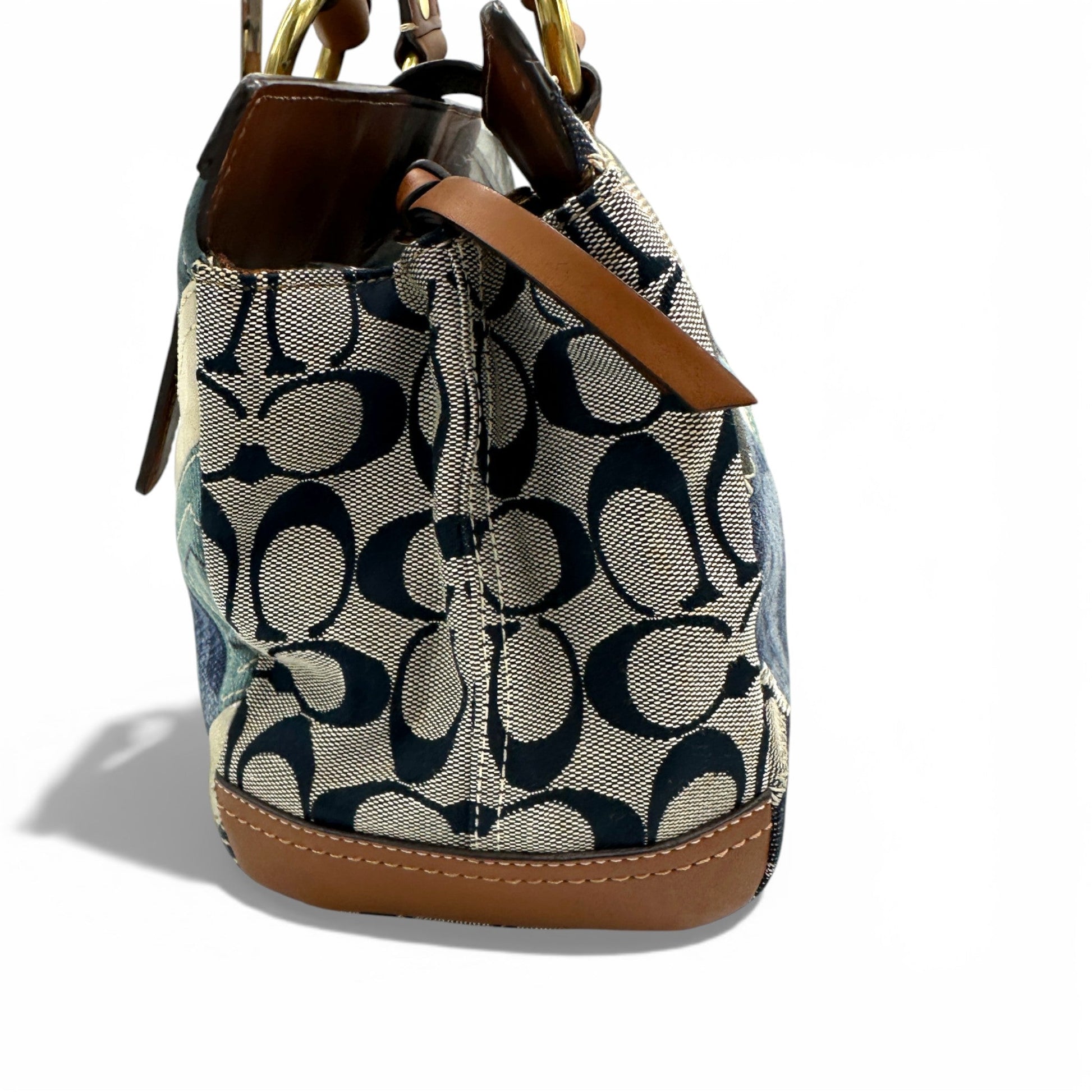 Vintage Coach 12216 Denim Patchwork Turnlock Handbag - Thanks it's Vintage