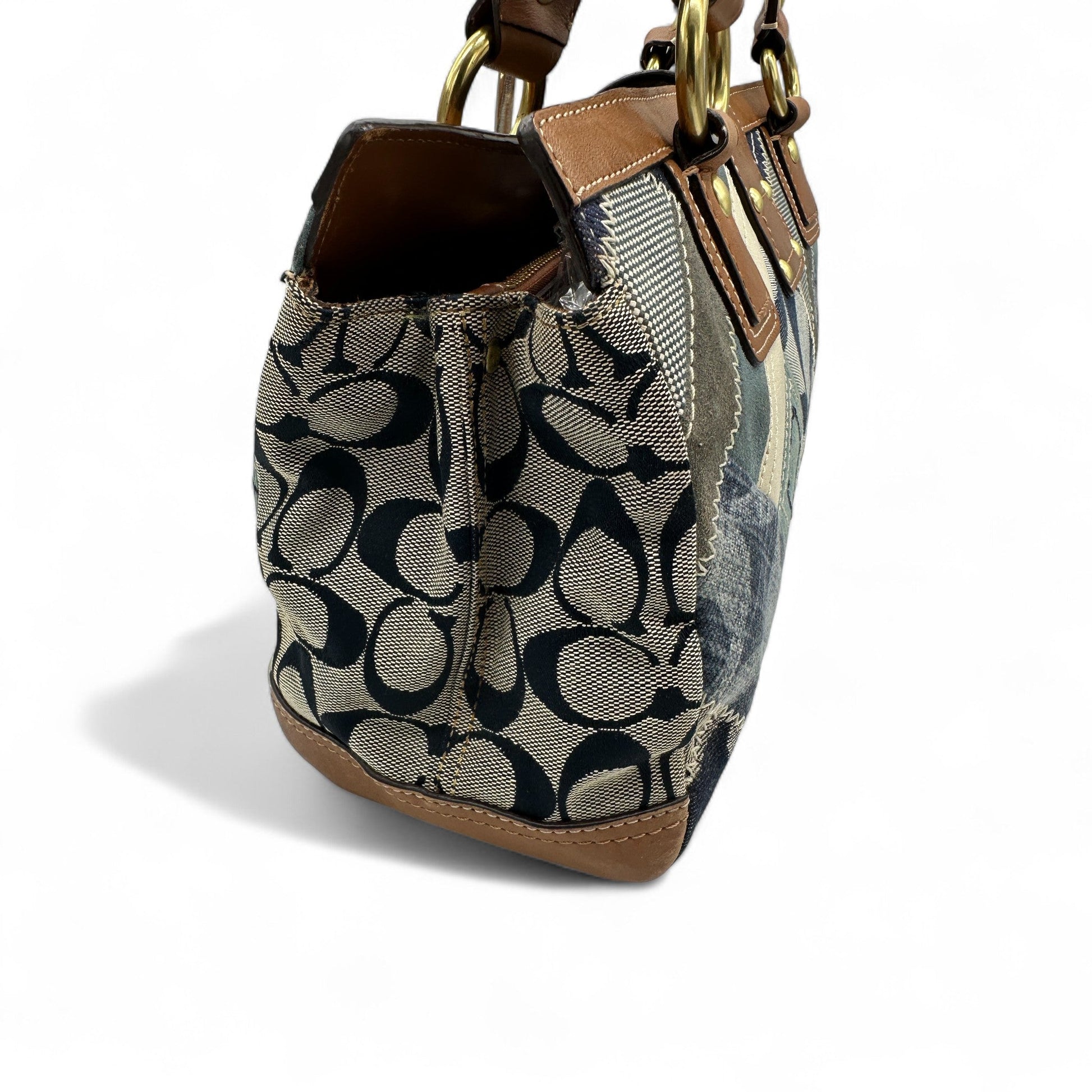 Vintage Coach 12216 Denim Patchwork Turnlock handbag - Thanks it's Vintage