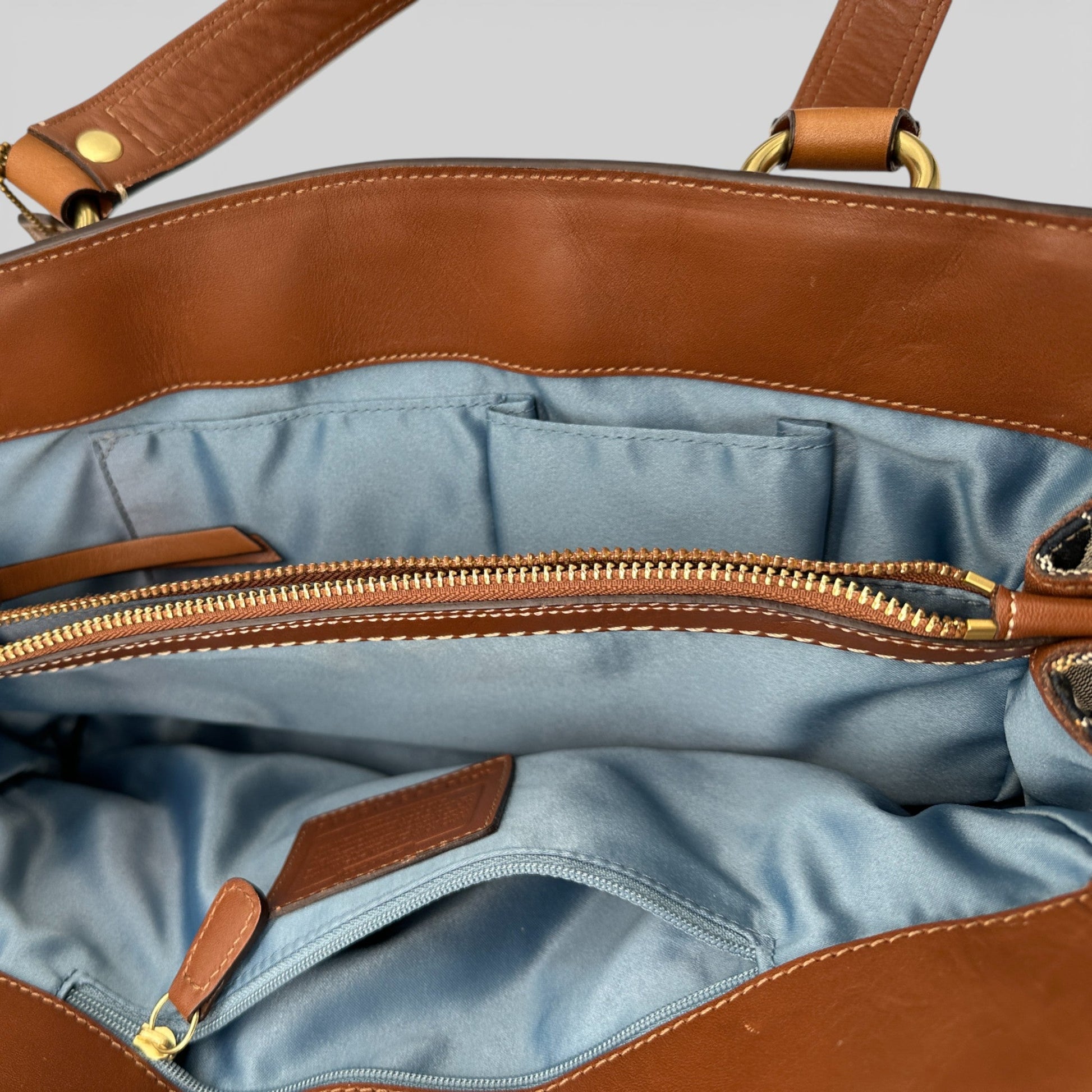 Vintage Coach 12216 Denim Patchwork Turnlock Handbag - Thanks it's Vintage