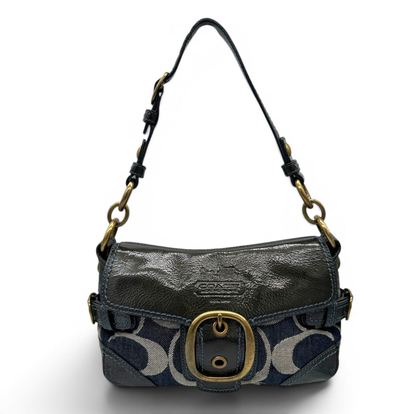 Vintage Coach 12535 Bleecker Denim Monogram Shoulder Bag - Thanks it's Vintage