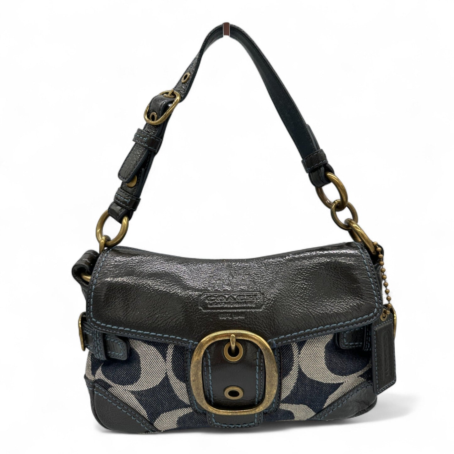 coach bleecker backpack uk Vintage Coach 12535 Bleecker Denim Monogram Shoulder Bag – Thanks it's Vintage
