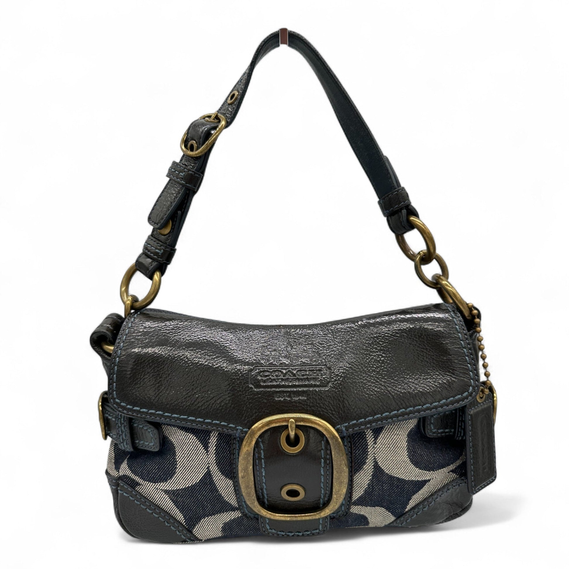 Vintage Coach 12535 Bleecker Denim Monogram Shoulder Bag - Thanks it's Vintage