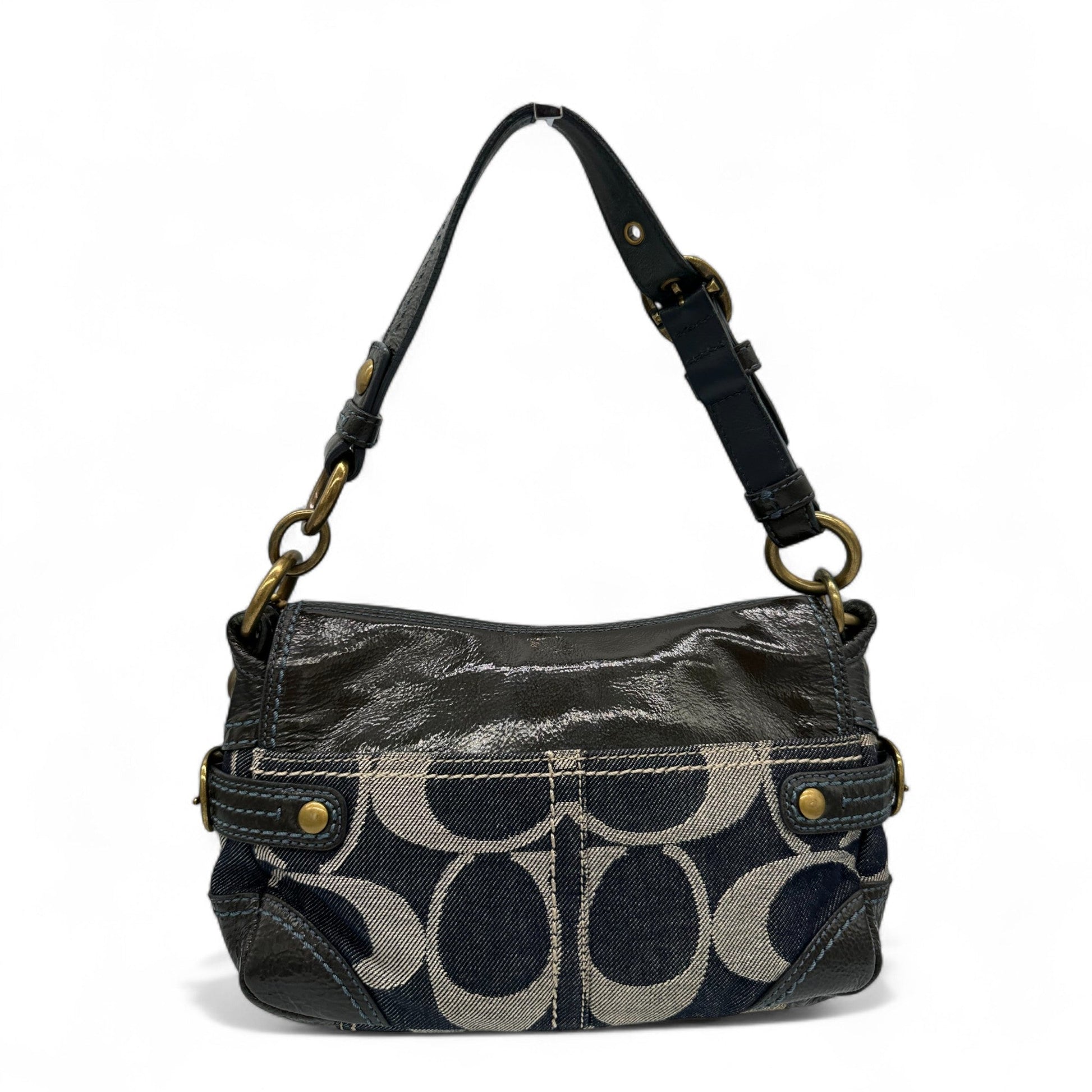 Vintage Coach 12535 Bleecker Denim Monogram Shoulder Bag - Thanks it's Vintage