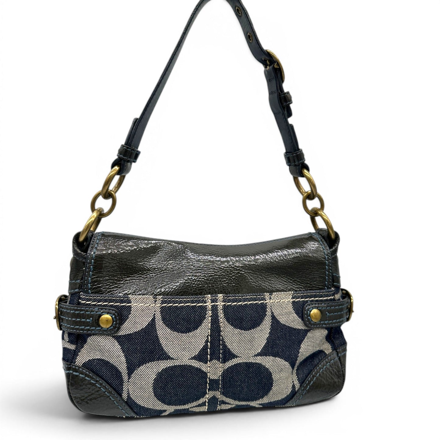 Vintage Coach 12535 Bleecker Denim Monogram Shoulder Bag - Thanks it's Vintage