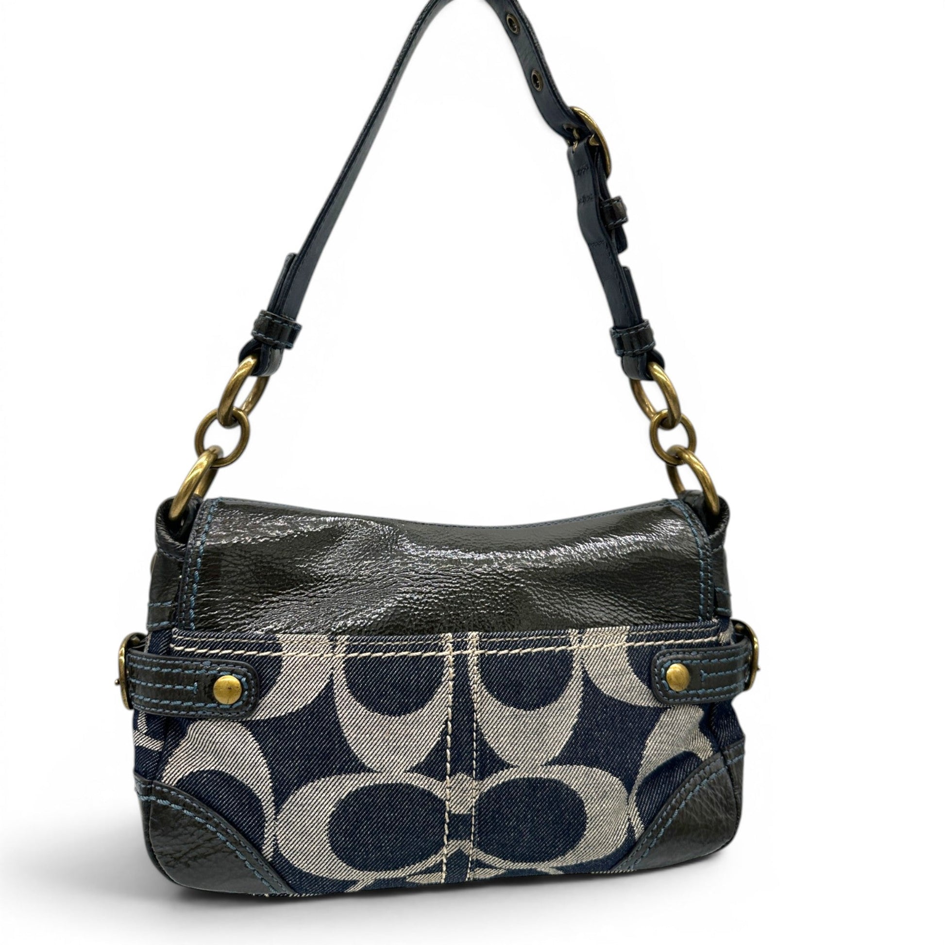Vintage Coach 12535 Bleecker Denim Monogram Shoulder Bag - Thanks it's Vintage