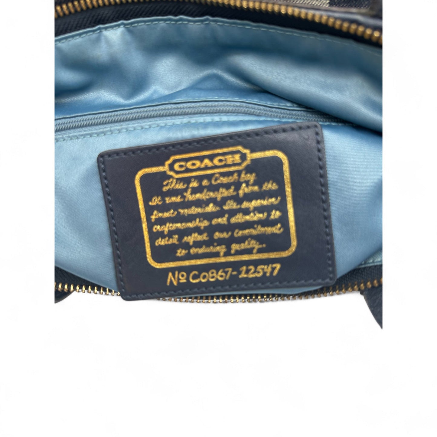 Vintage Coach 12547 Navy Denim Monogram Tote Shoulder Bag - Thanks it's Vintage