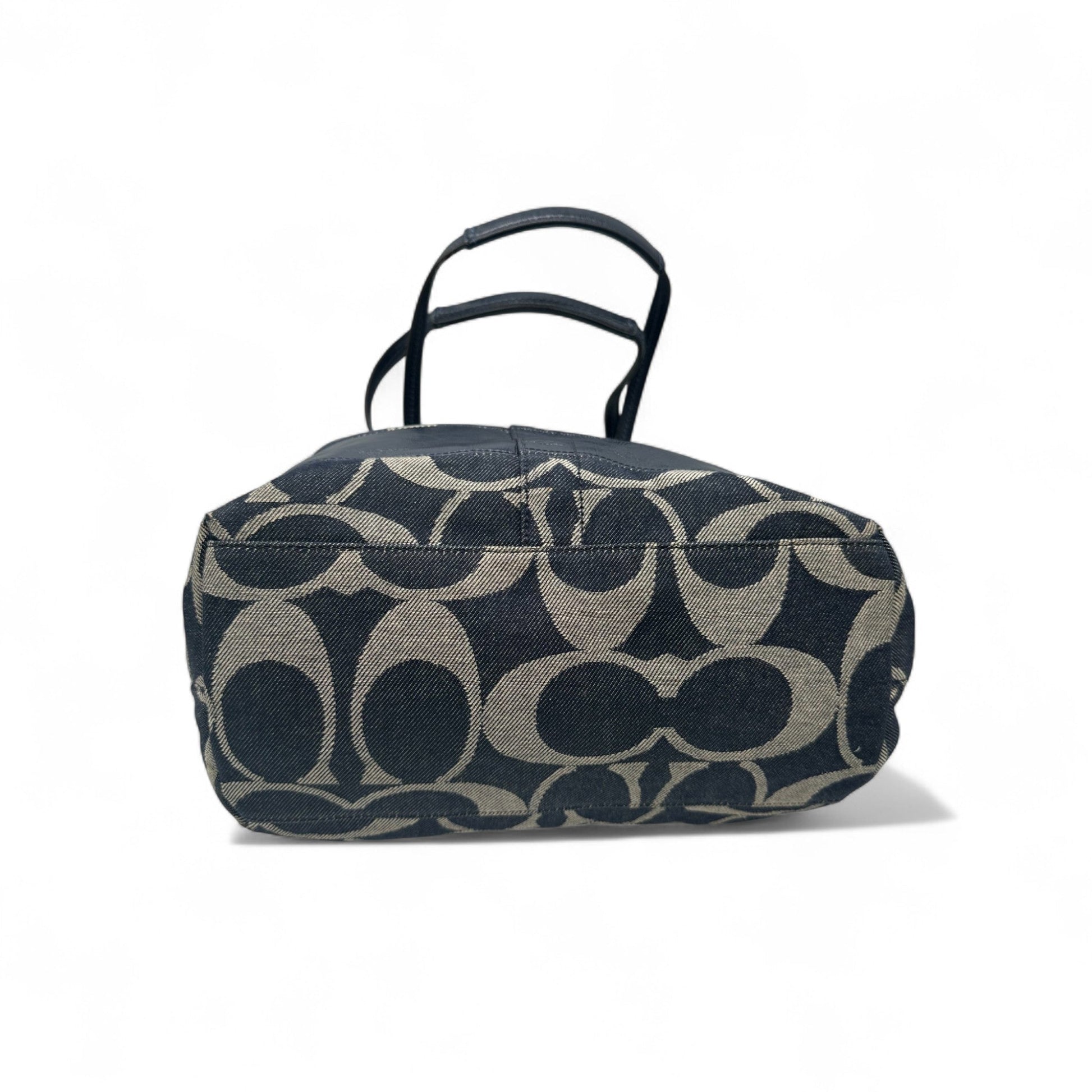 Vintage Coach 12547 Navy Denim Monogram Tote Shoulder Bag - Thanks it's Vintage