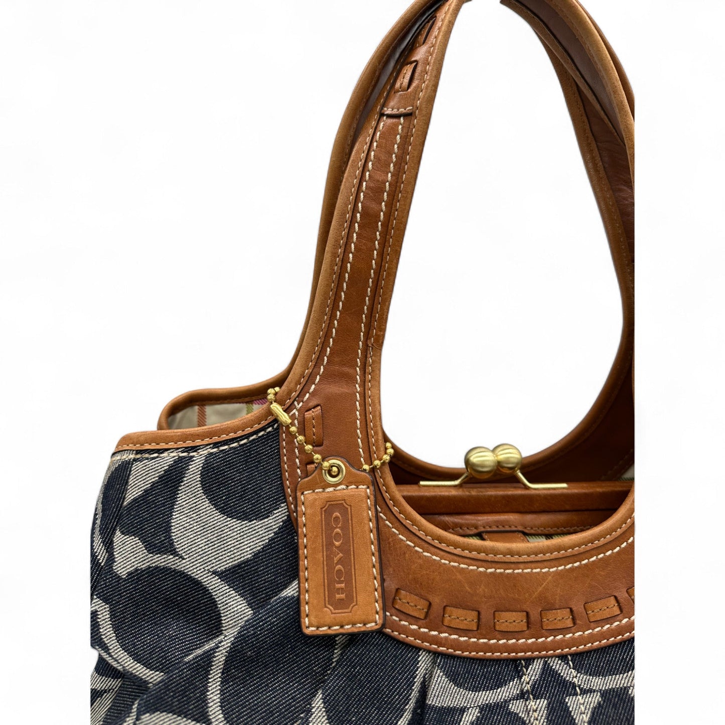 Vintage Coach 12747 Pleated Ergo Denim Monogram Shoulder Bag - Thanks it's Vintage