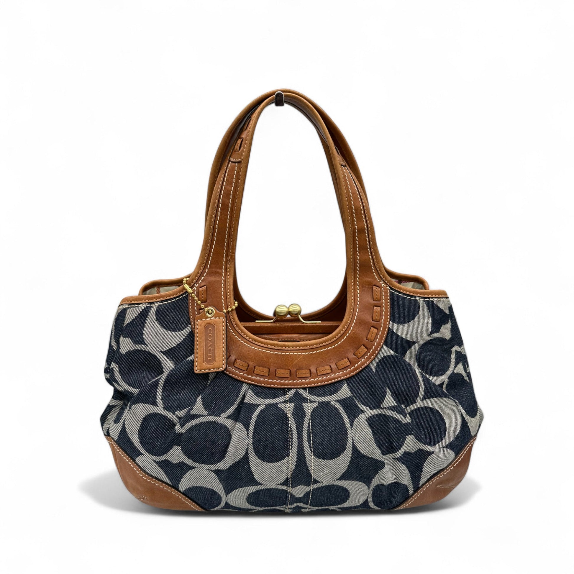 Vintage Coach 12747 Pleated Ergo Denim Monogram Shoulder Bag - Thanks it's Vintage