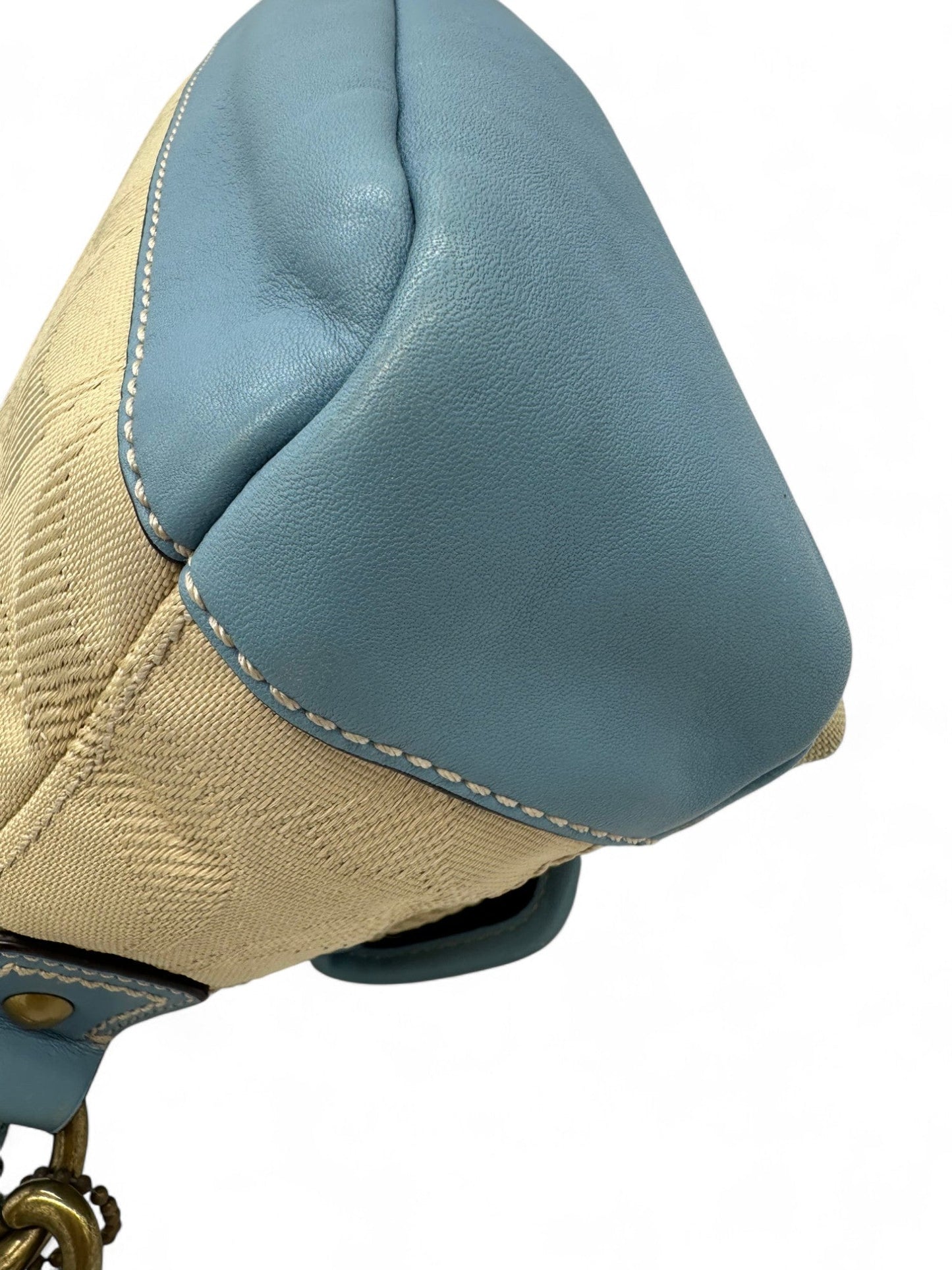 Vintage Coach 13102 Rare Baby Blue Monogram Legacy Shoulder Bag - Thanks it's Vintage