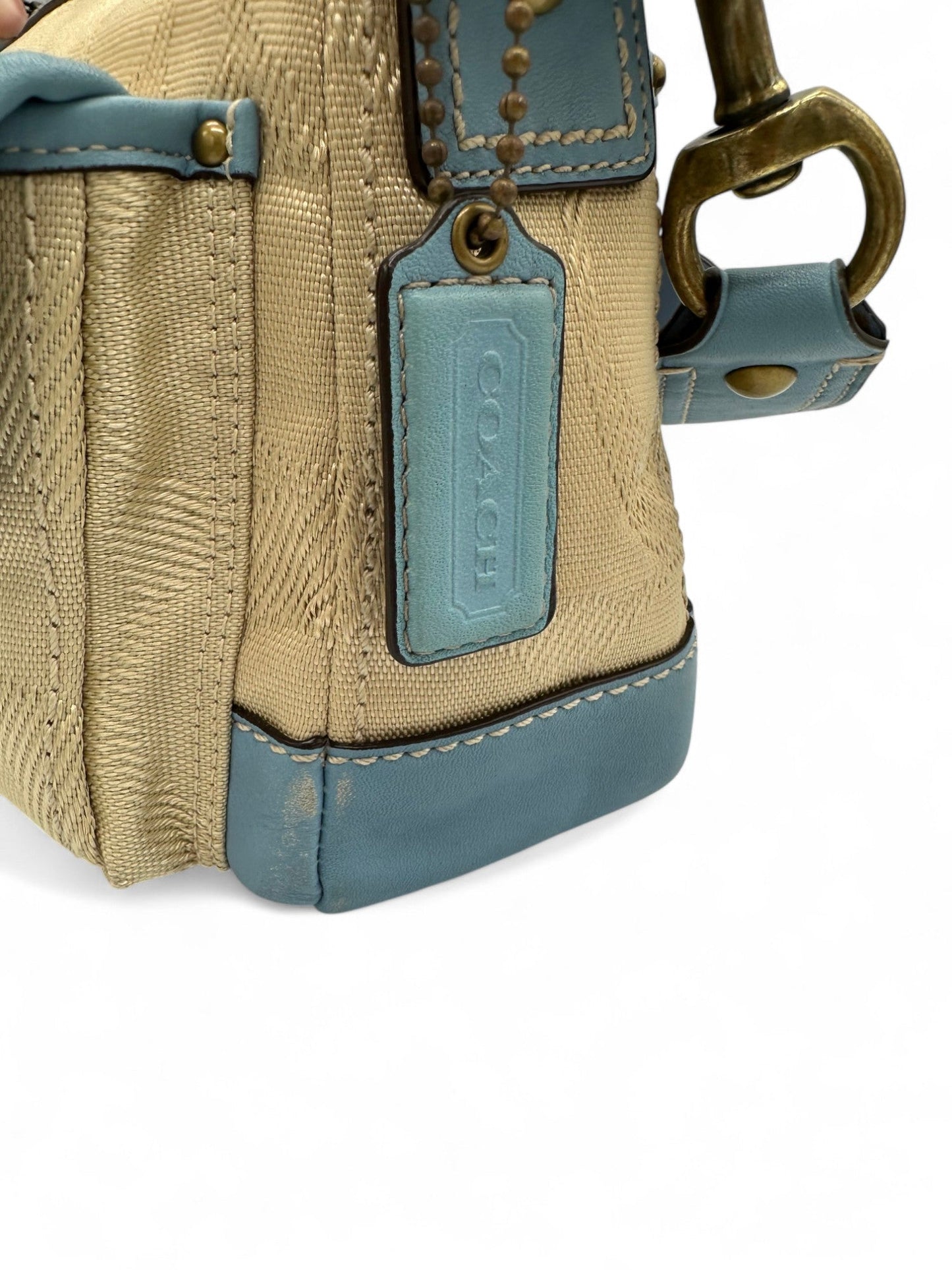 Vintage Coach 13102 Rare Baby Blue Monogram Legacy Shoulder Bag - Thanks it's Vintage