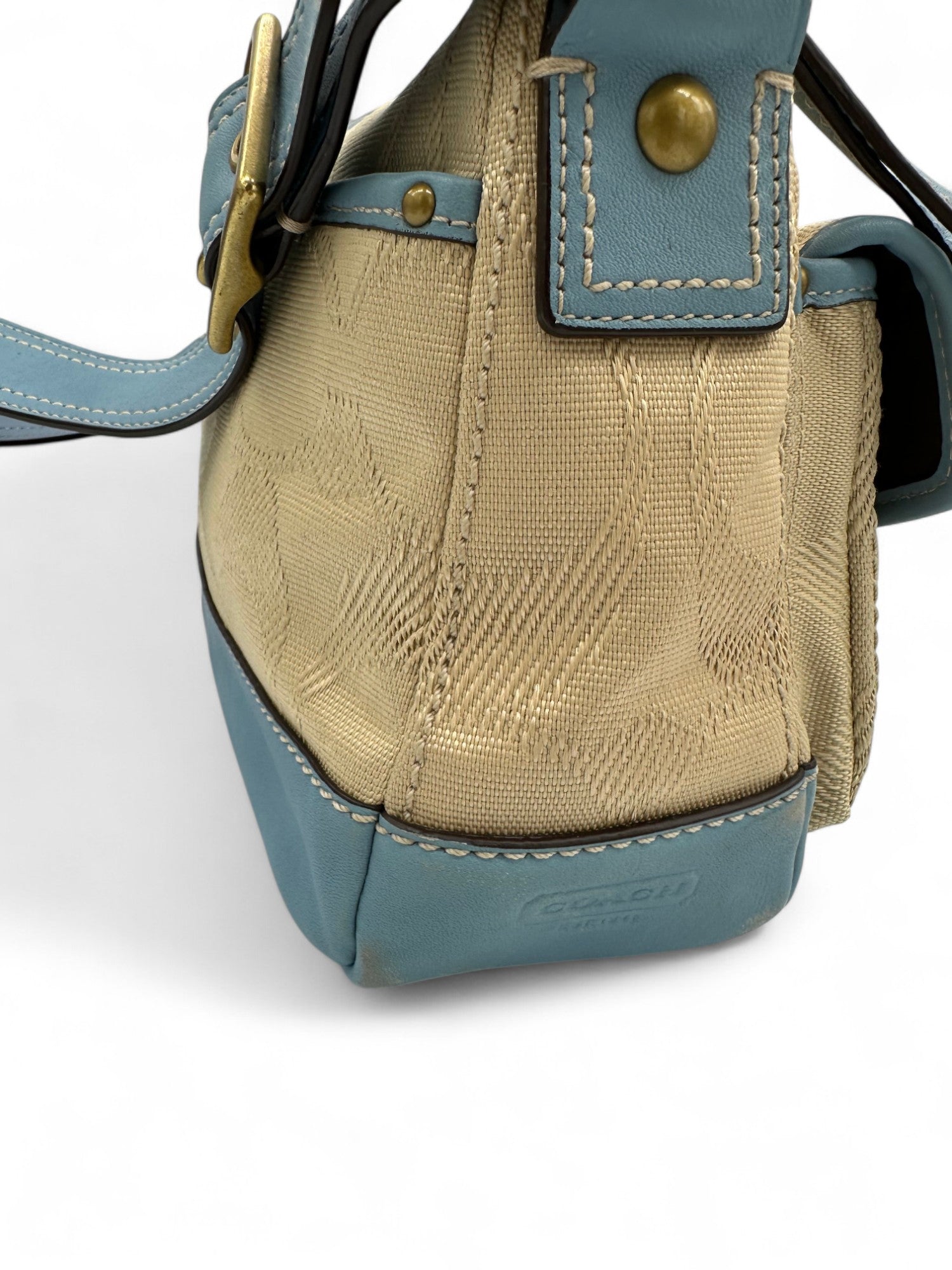 Vintage Coach 13102 Rare Baby Blue Monogram Legacy Shoulder Bag - Thanks it's Vintage