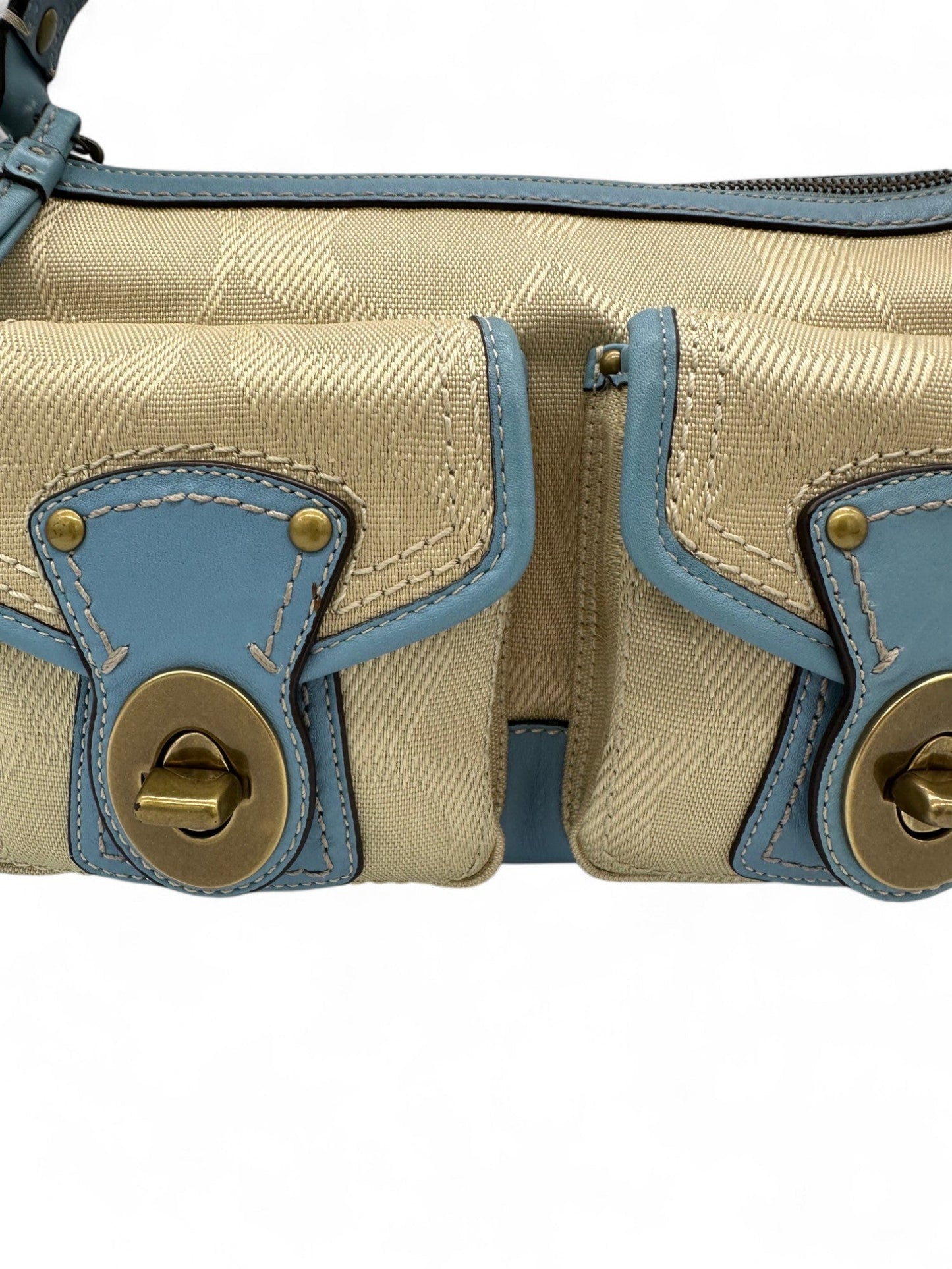 Vintage Coach 13102 Rare Baby Blue Monogram Legacy Shoulder Bag - Thanks it's Vintage