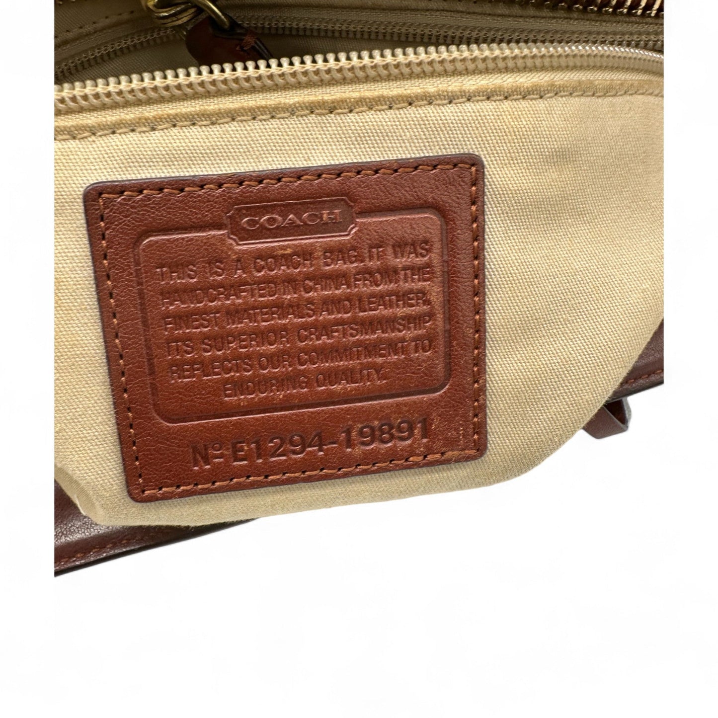 Vintage Coach 19891 Candace Carryall Brown Leather Handbag - Thanks it's Vintage