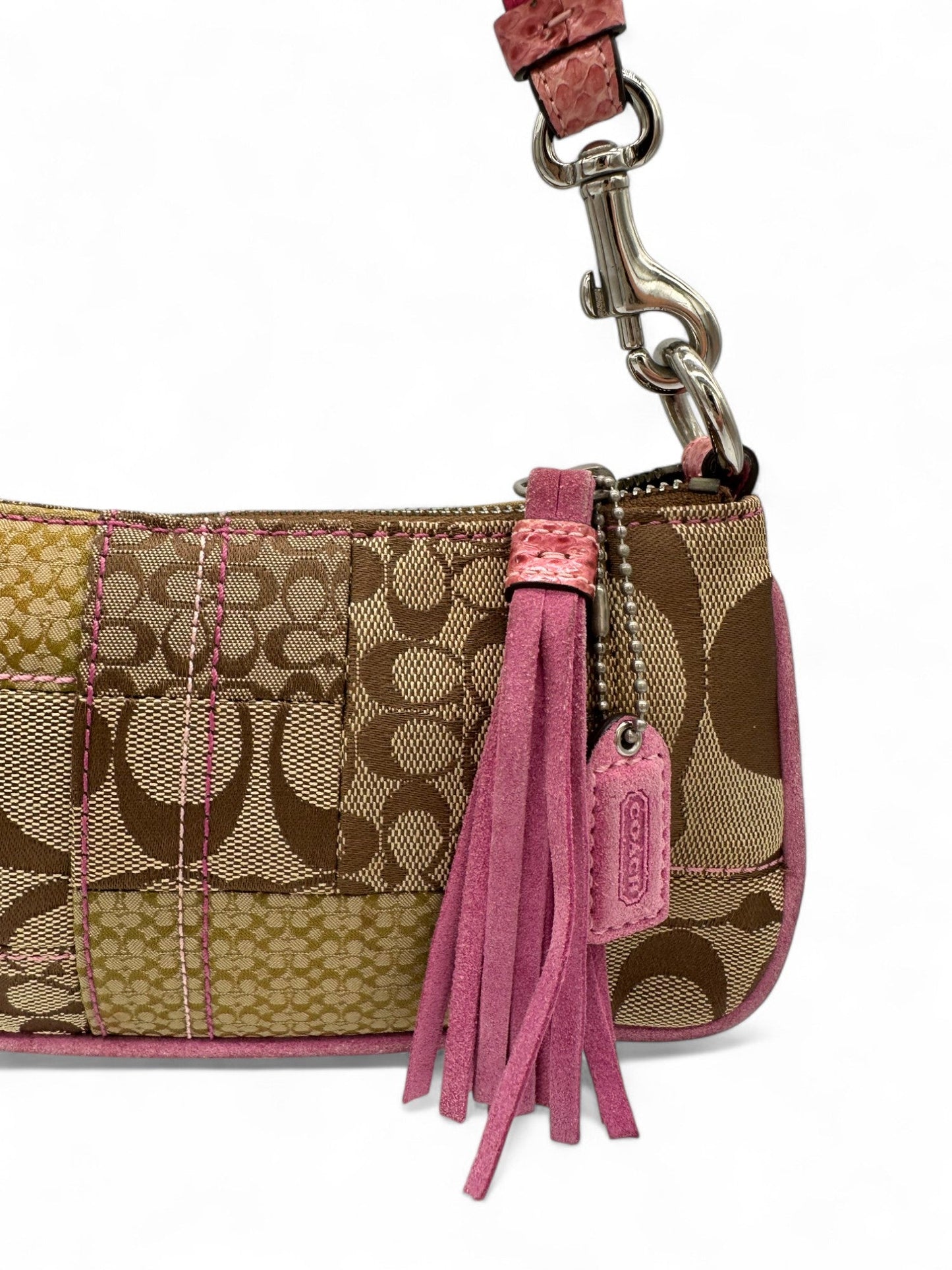 Vintage Coach 3693 Rare Patchwork Pink Python Trim Mini Shoulder Bag - Thanks it's Vintage