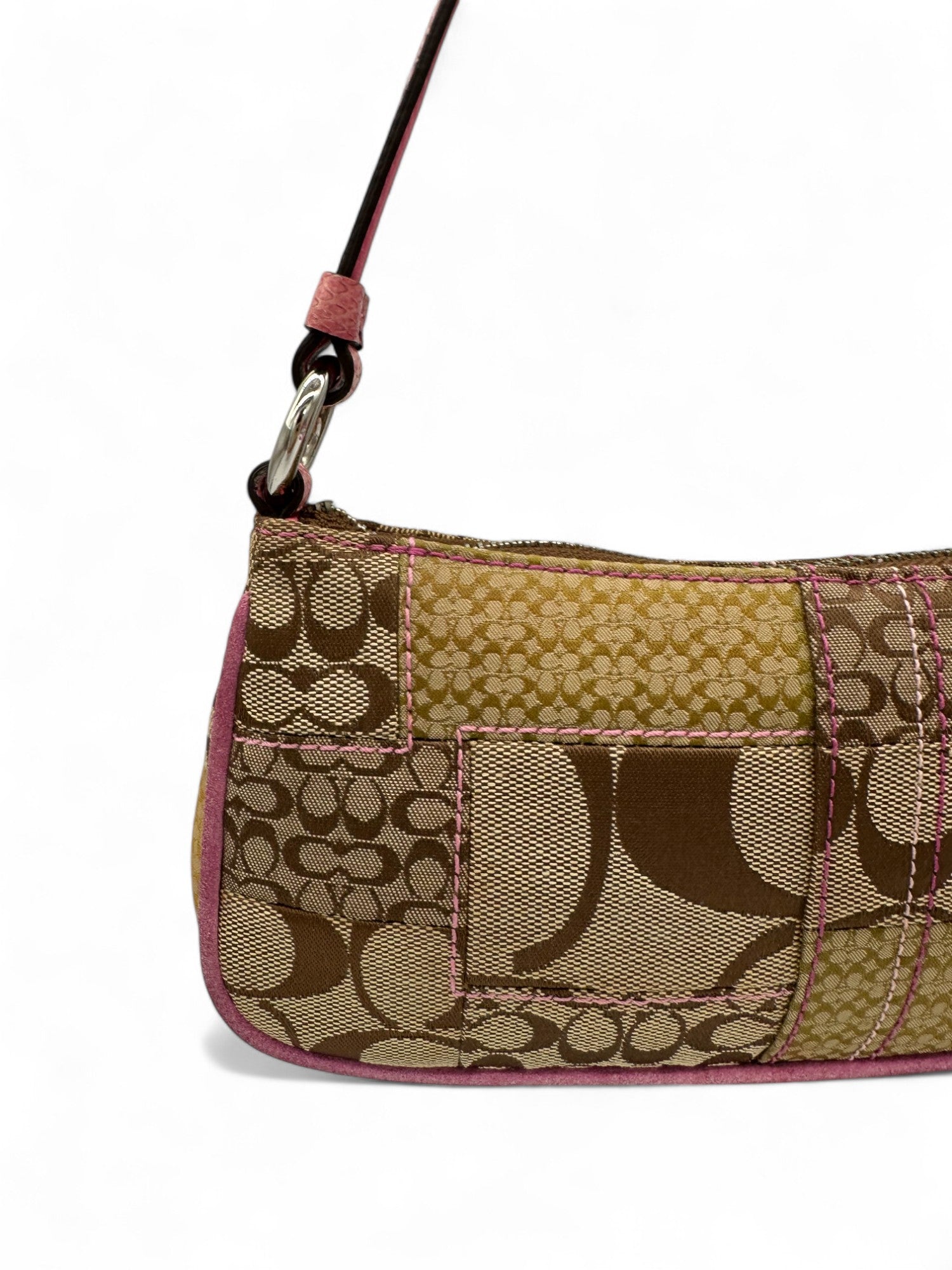 Vintage Coach 3693 Rare Patchwork Pink Python Trim Mini Shoulder Bag - Thanks it's Vintage