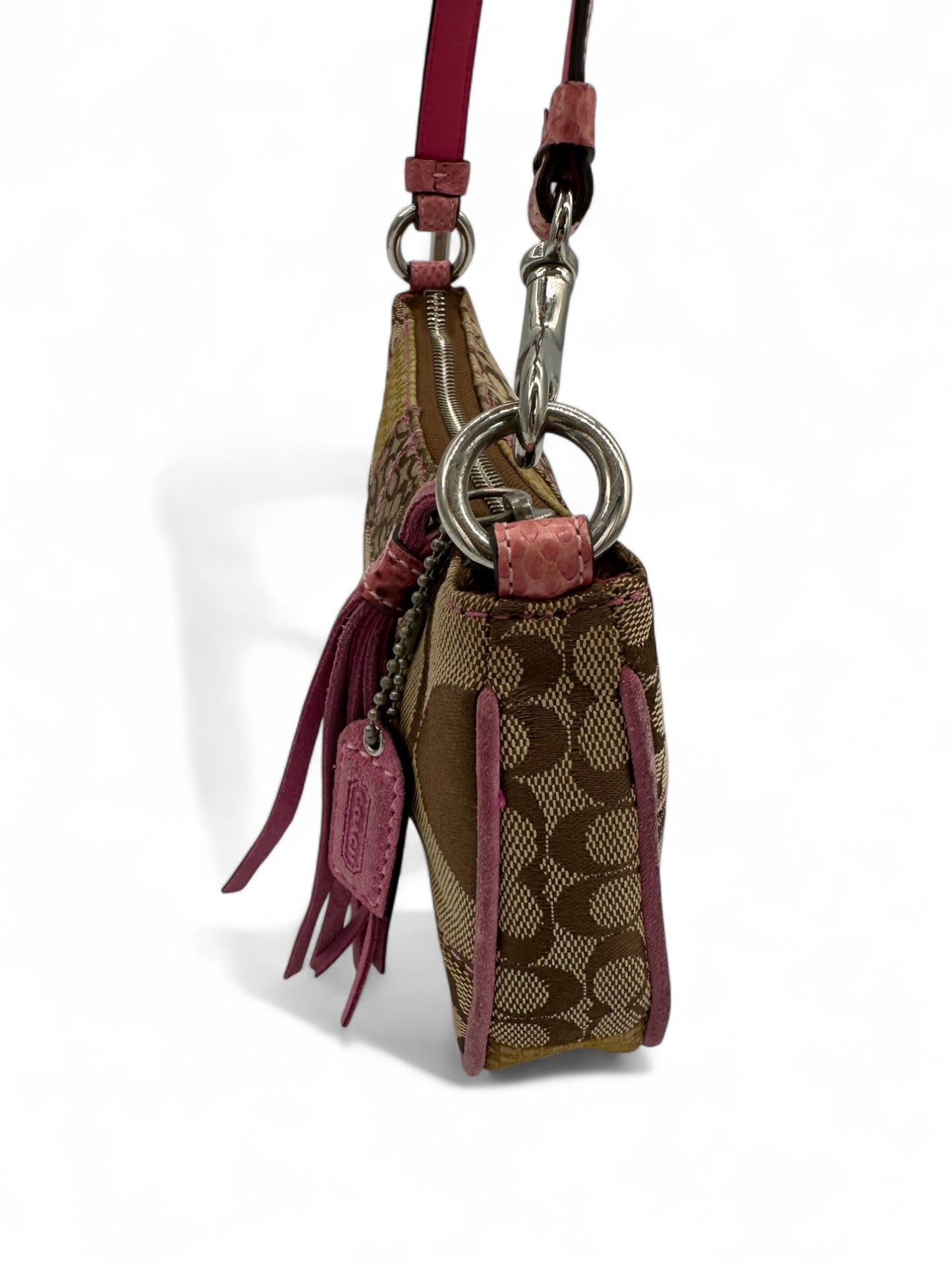 Vintage Coach 3693 Rare Patchwork Pink Python Trim Mini Shoulder Bag - Thanks it's Vintage