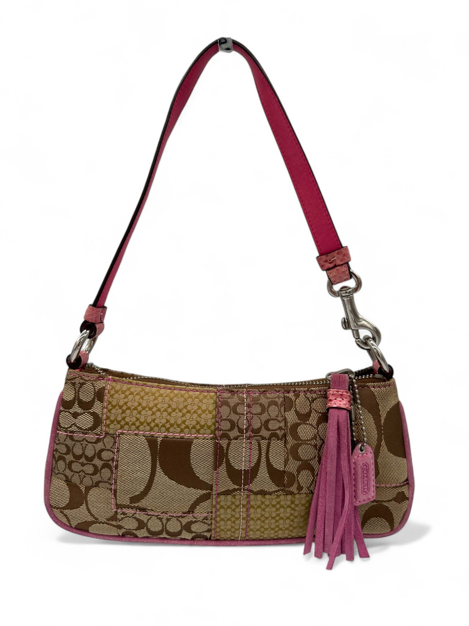 Vintage Coach 3693 Rare Patchwork Pink Python Trim Mini Shoulder Bag - Thanks it's Vintage