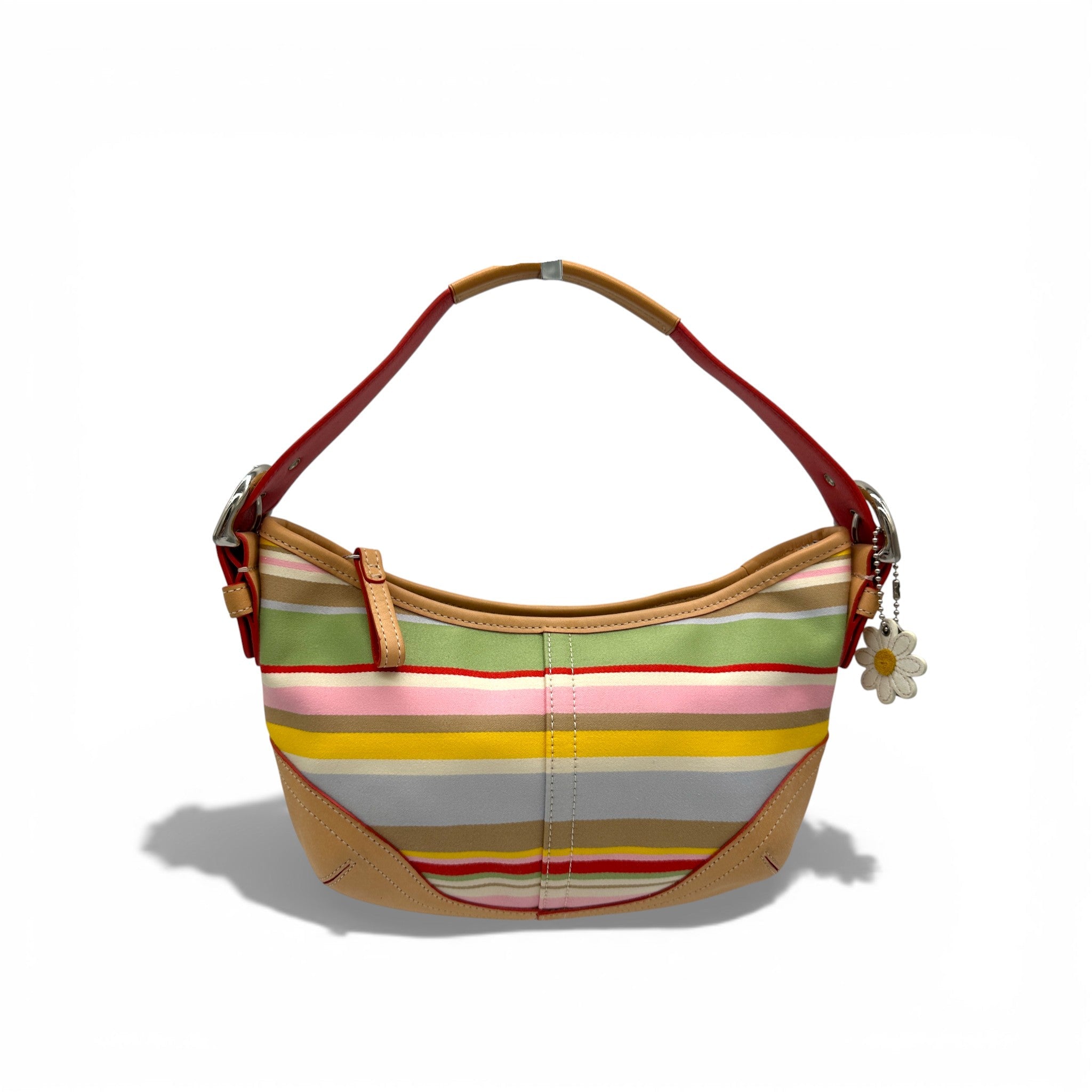 ショルダーバッグ Coach Multicolored Stripe Soho Bag 2000s Coach Signature Striped Soho in rainbow Print