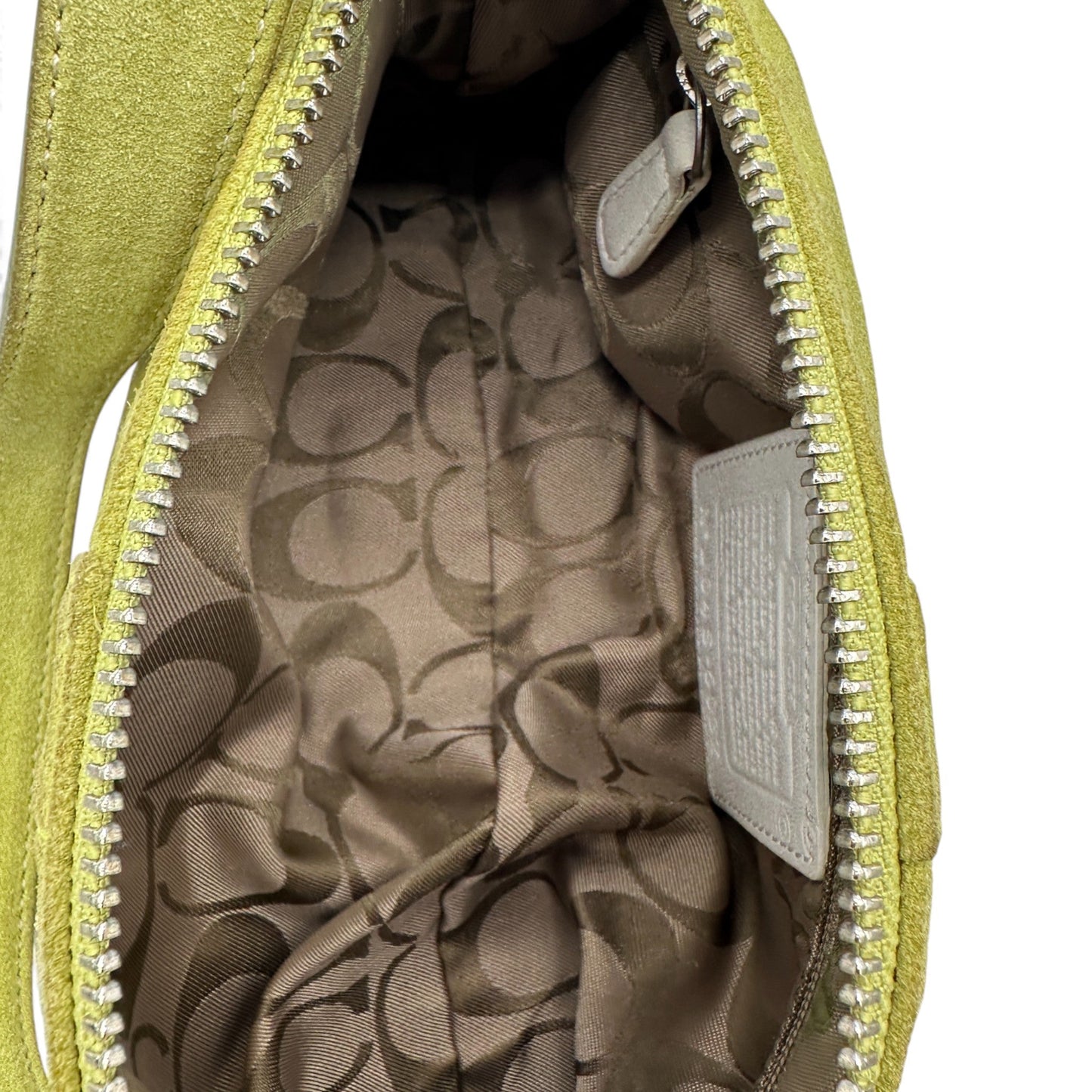 Vintage Coach 5032 Lime Green Suede Baguette Shoulder Bag - Thanks it's Vintage