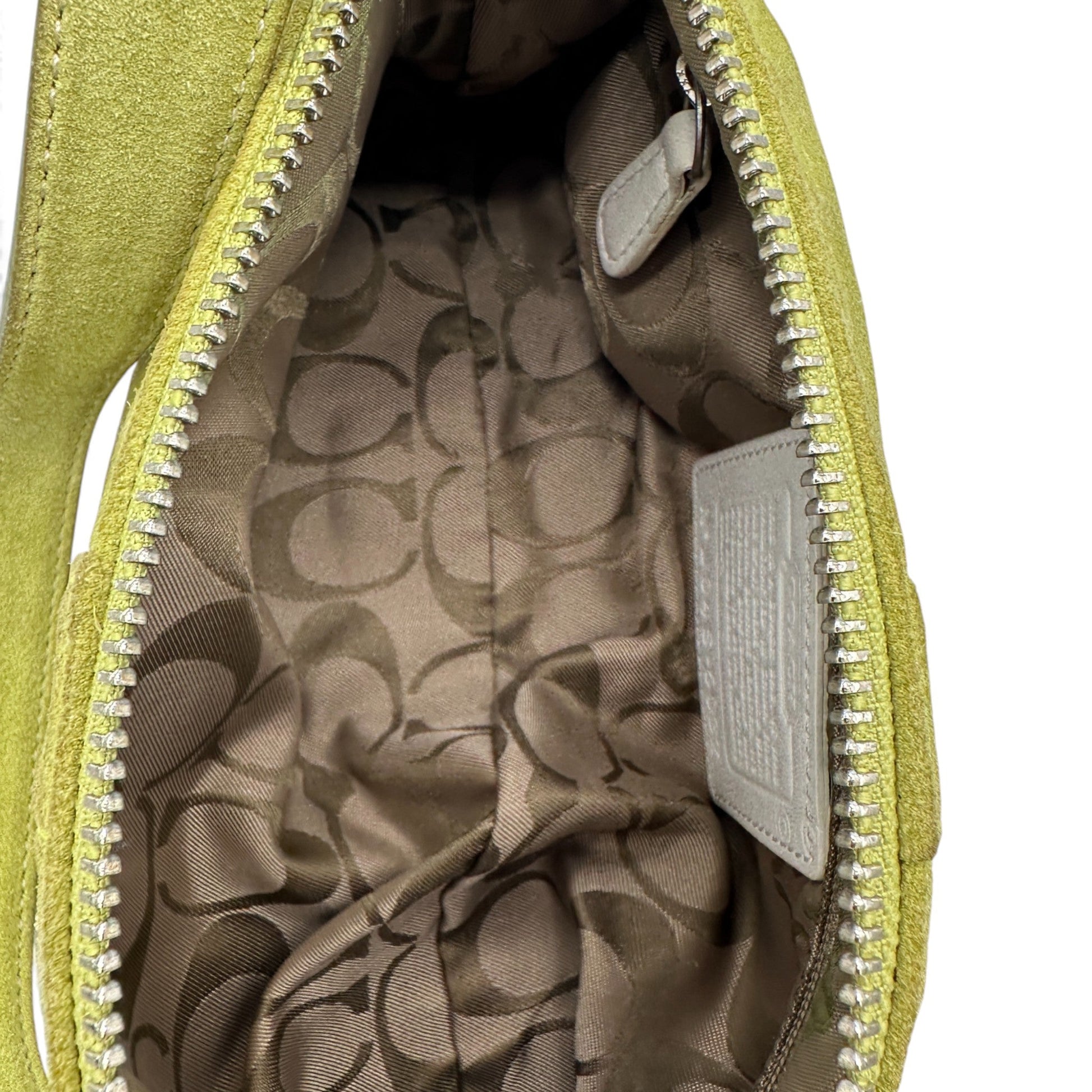 Vintage Coach 5032 Lime Green Suede Baguette Shoulder Bag - Thanks it's Vintage