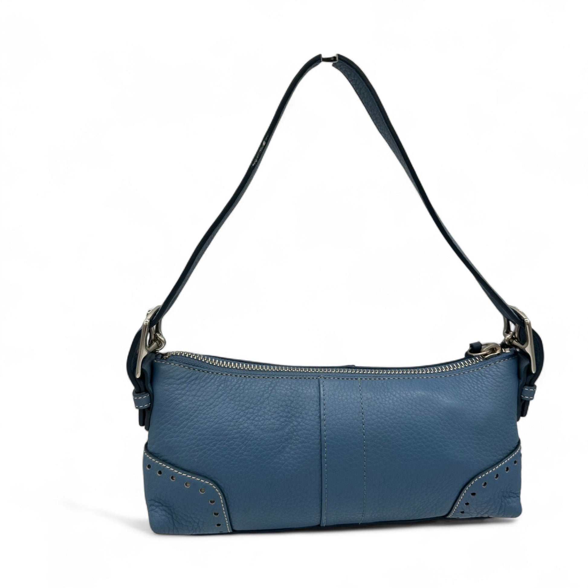 Vintage Coach 5052 Blue Leather Baguette Shoulder Bag - Thanks it's Vintage