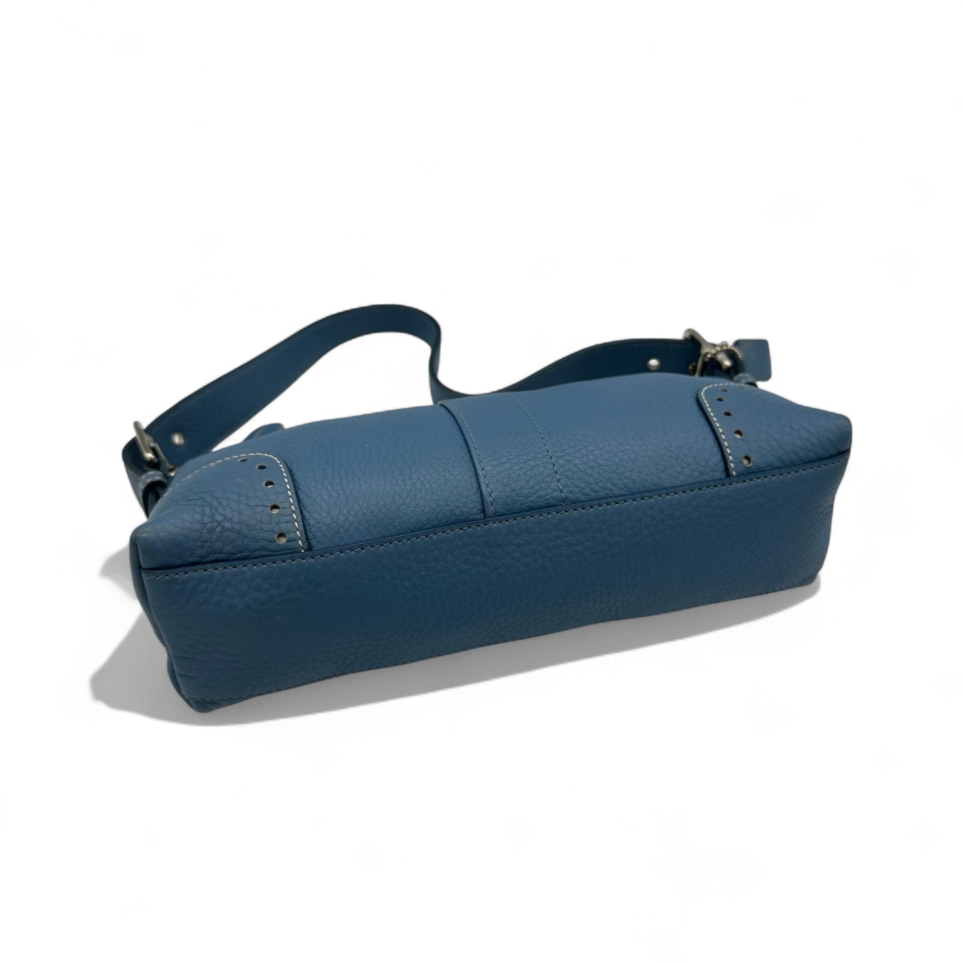 Vintage Coach 5052 Blue Leather Baguette Shoulder Bag - Thanks it's Vintage