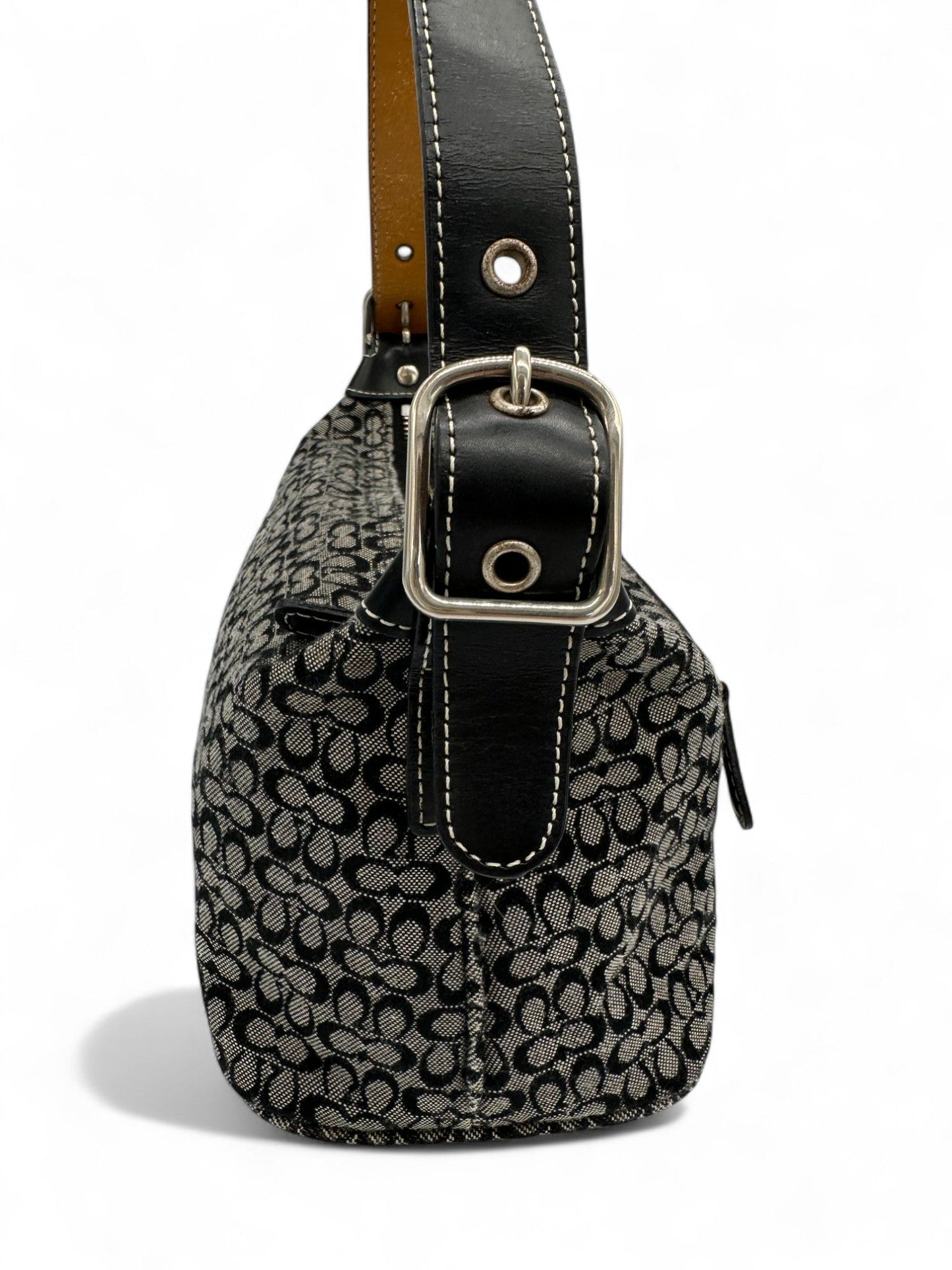 Vintage Coach 6332 Black Monogram Shoulder Bag Y2K - Thanks it's Vintage