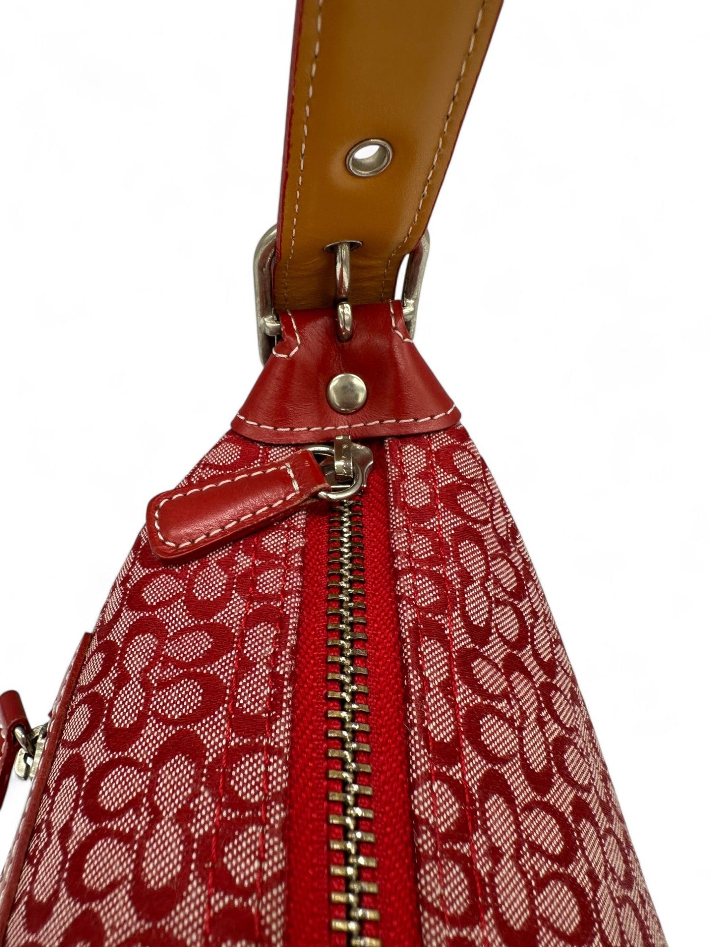 Vintage Coach 6332 Rare Red Mini Monogram Sufflette Shoulder Bag Y2K - Thanks it's Vintage