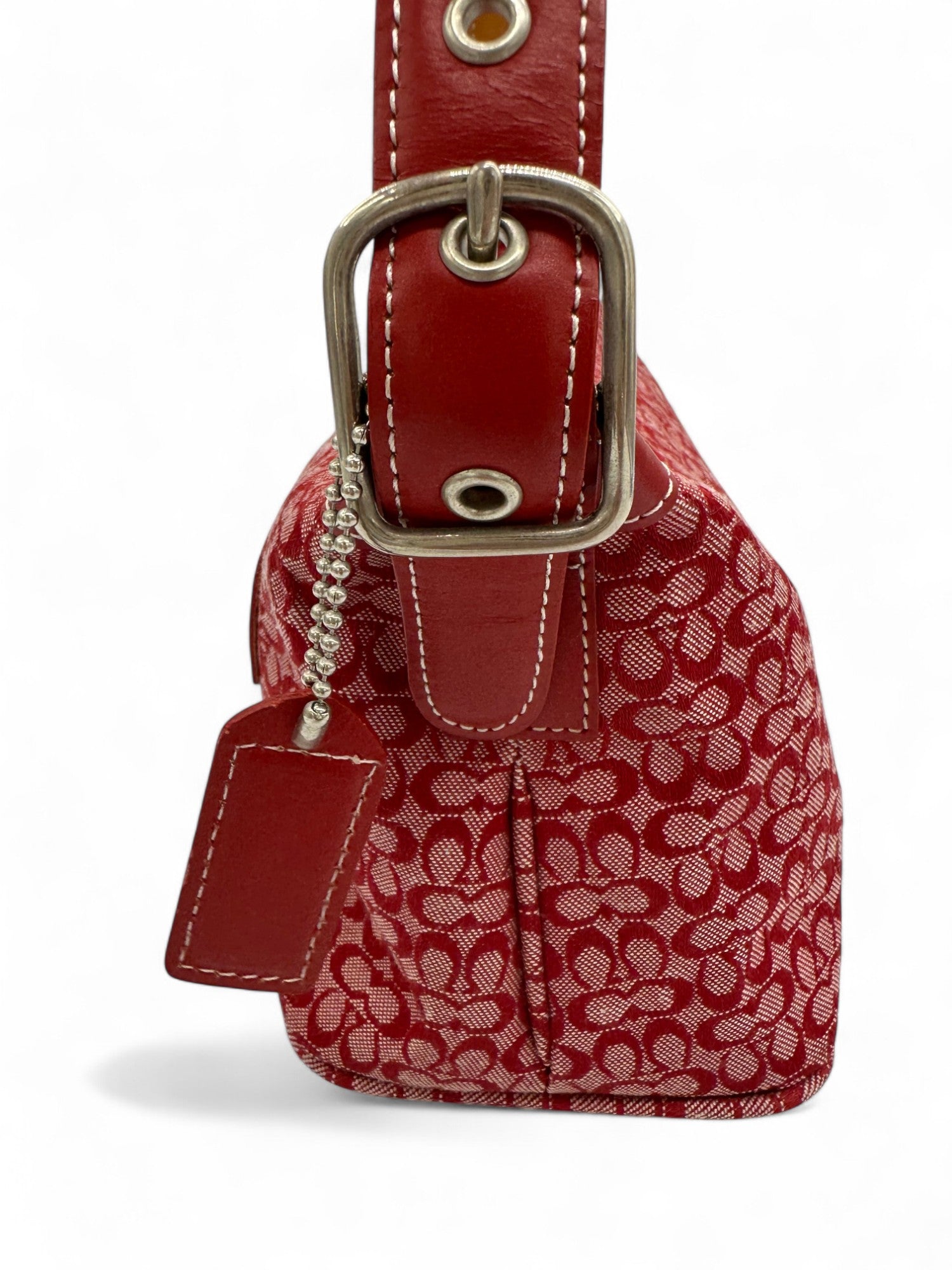 Vintage Coach 6332 Rare Red Mini Monogram Sufflette Shoulder Bag Y2K - Thanks it's Vintage