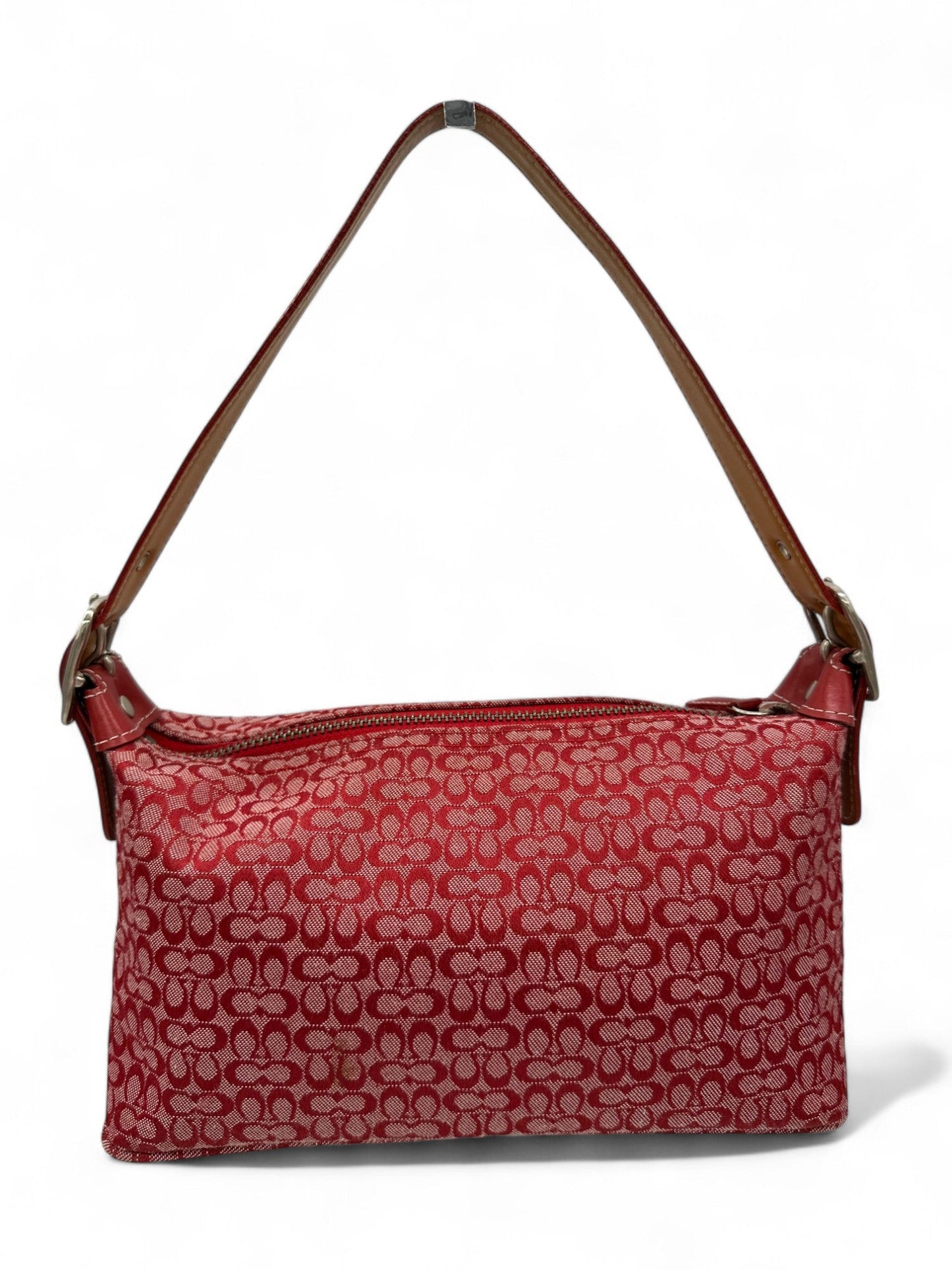 Vintage Coach 6332 Rare Red Mini Monogram Sufflette Shoulder Bag Y2K - Thanks it's Vintage