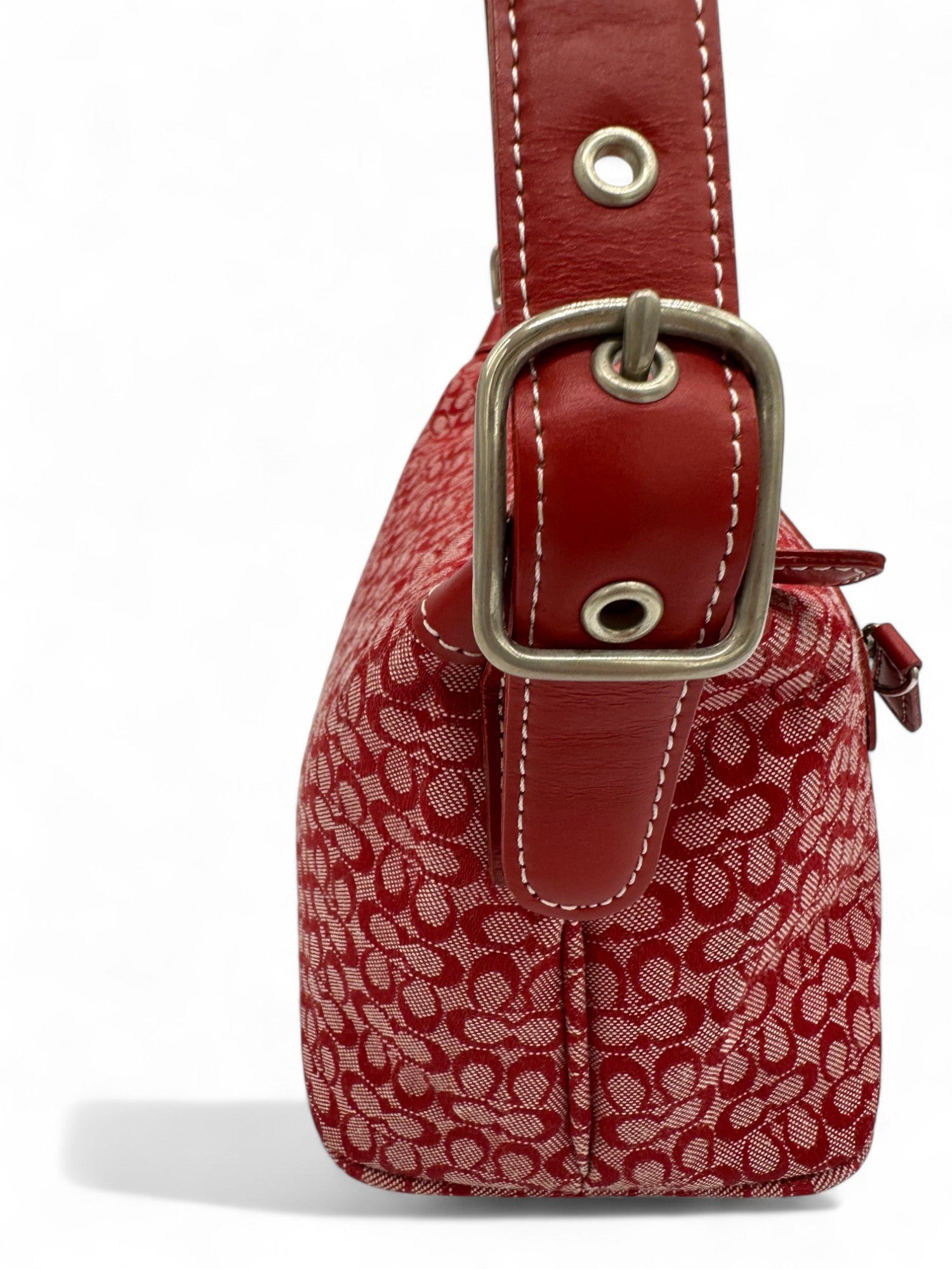 Vintage Coach 6332 Rare Red Mini Monogram Sufflette Shoulder Bag Y2K - Thanks it's Vintage