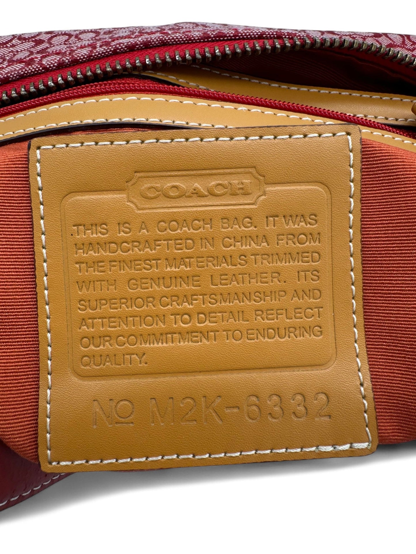 Vintage Coach 6332 Rare Red Mini Monogram Sufflette Shoulder Bag Y2K - Thanks it's Vintage